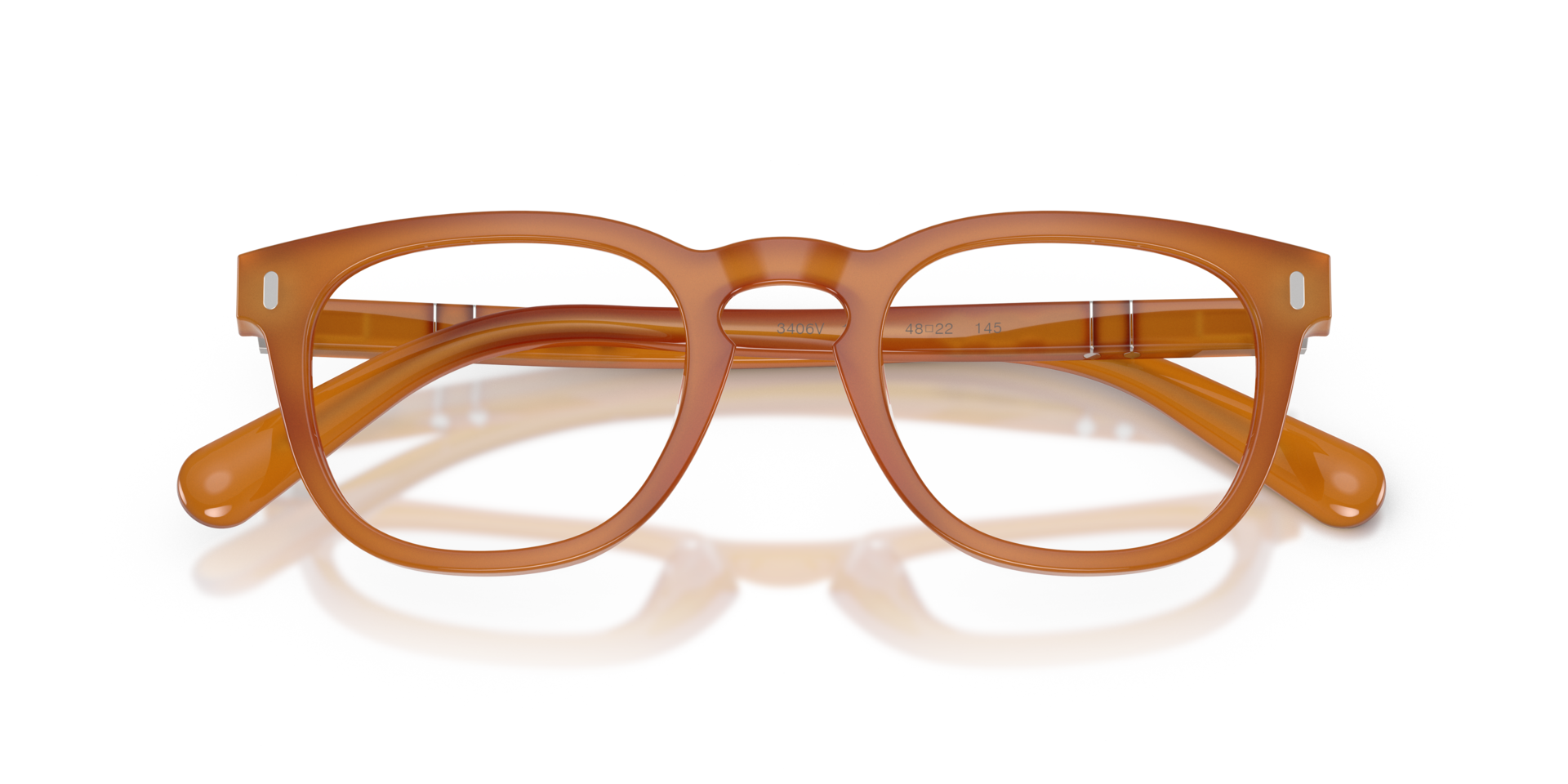 PO3406V Dark Honey AcetateEyeglass Frames for Glasses Direct, Closed View