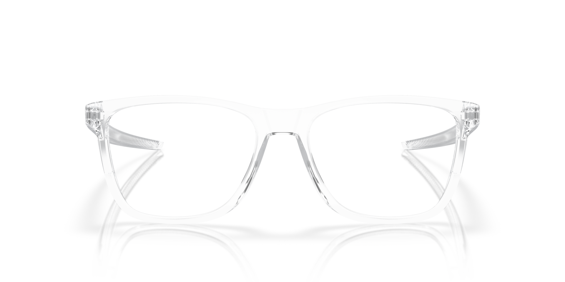 Centerboard Polished Clear PlasticEyeglass Frames for Glasses Direct, Front View