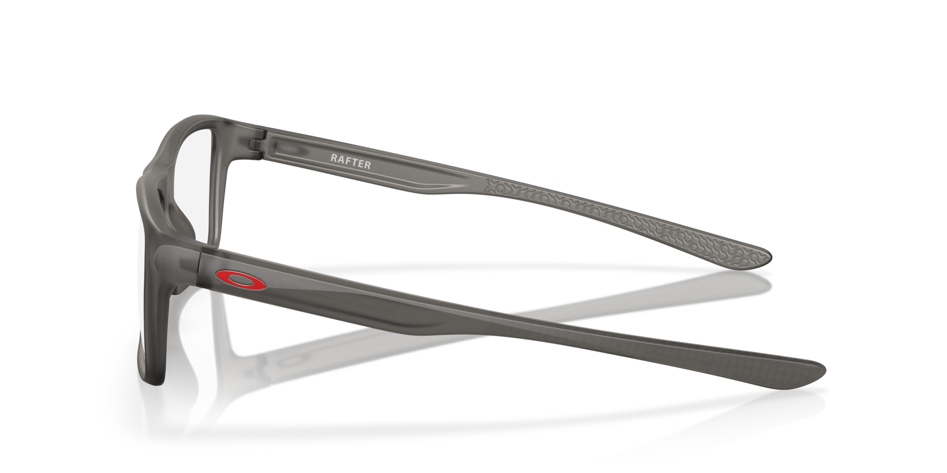 Rafter Satin Grey Smoke PlasticEyeglass Frames for Glasses Direct, Side View