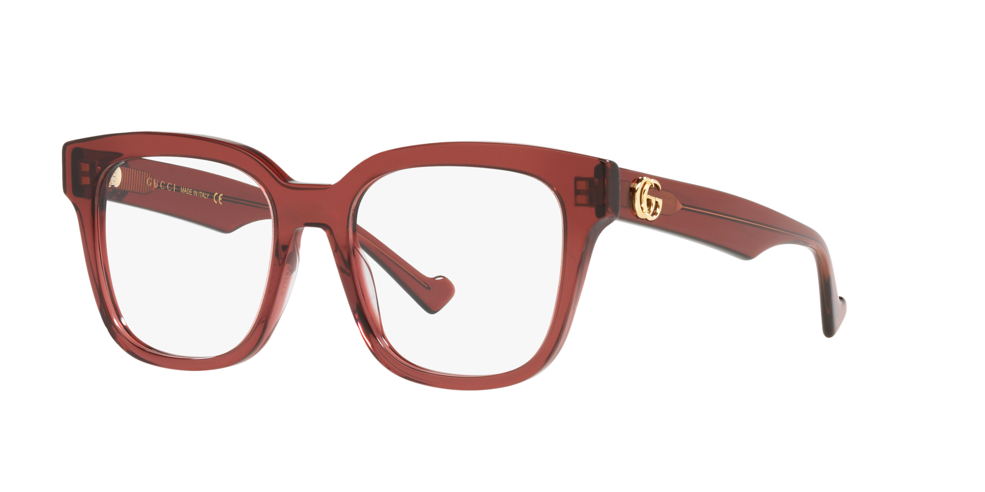 GG0958O Burgundy AcetateEyeglass Frames for Glasses Direct, Angle View