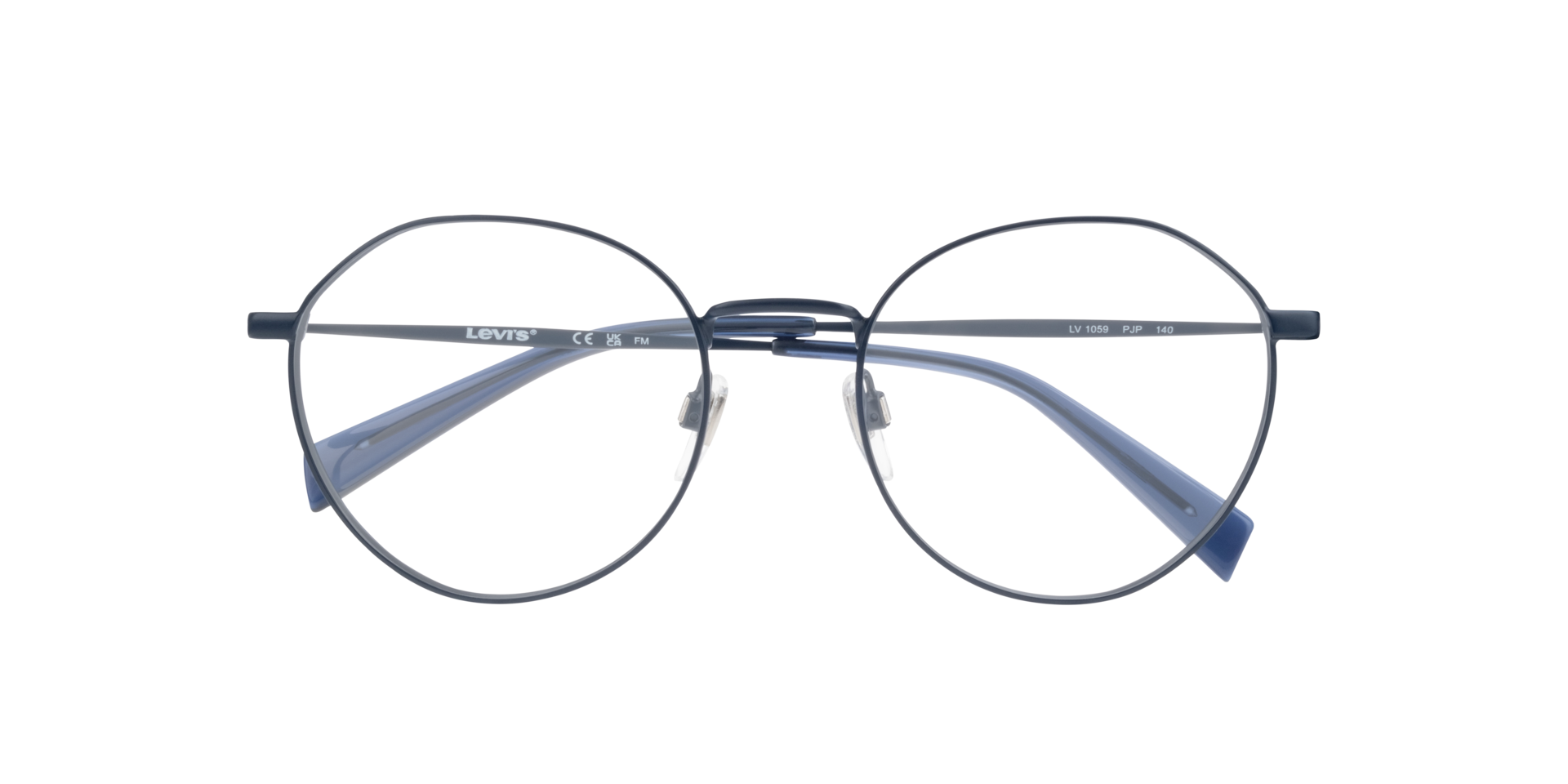 LV 1059 Blue MetalEyeglass Frames for Glasses Direct, Closed View