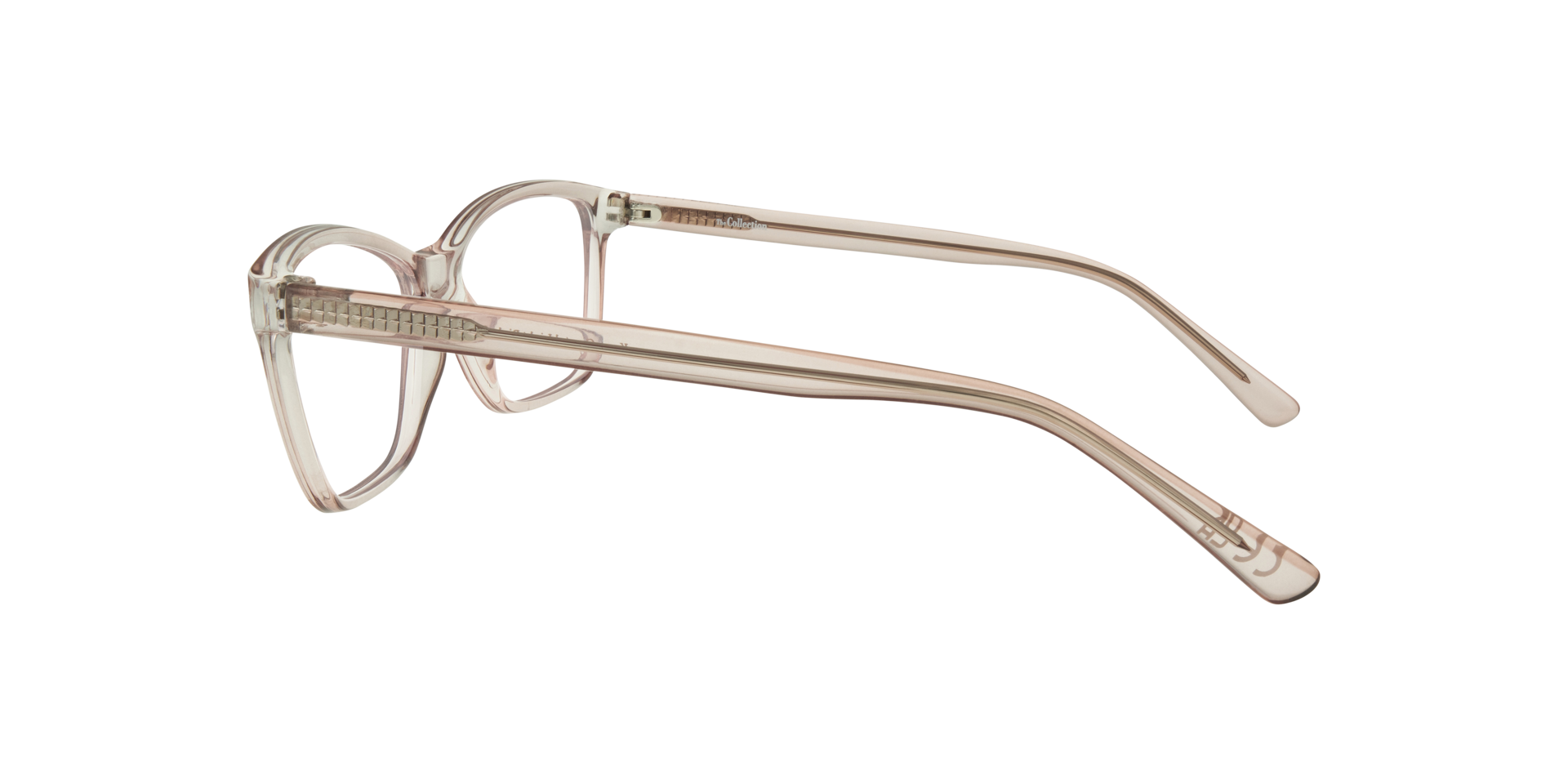 Kara Crystal Light Pink PlasticEyeglass Frames for Glasses Direct, Side View