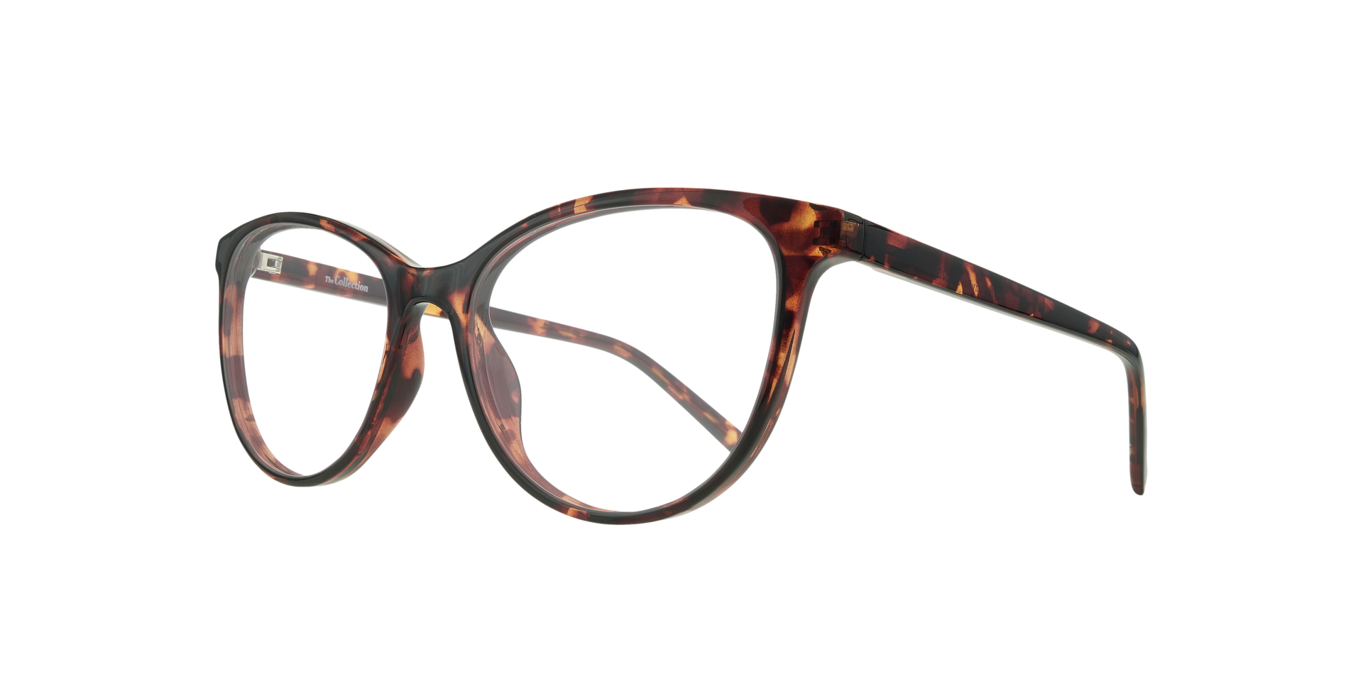 Leyla Shiny Havana PlasticEyeglass Frames for Glasses Direct, Angle View