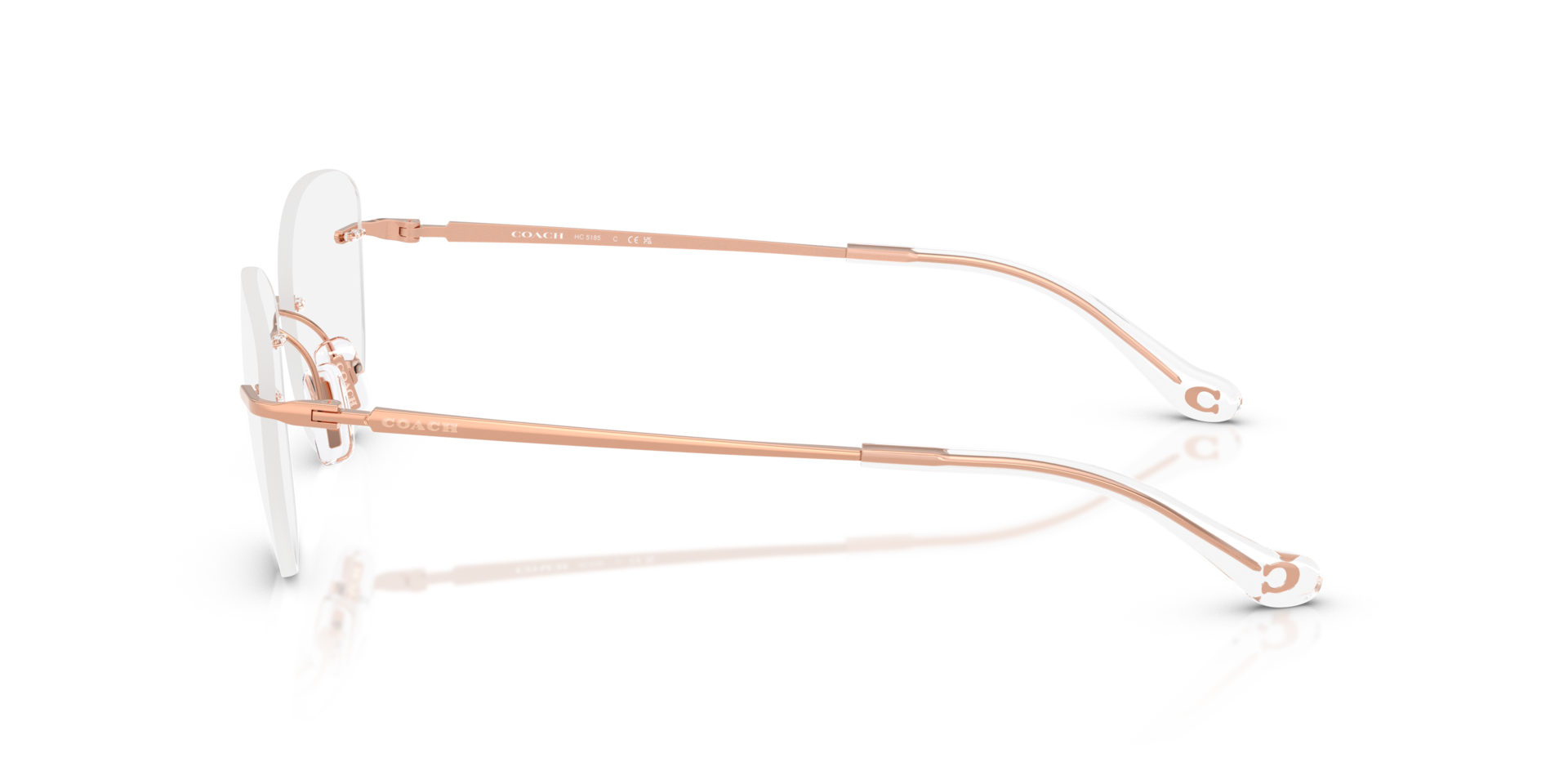 HC5185 Shiny Rose Gold MetalEyeglass Frames for Glasses Direct, Side View