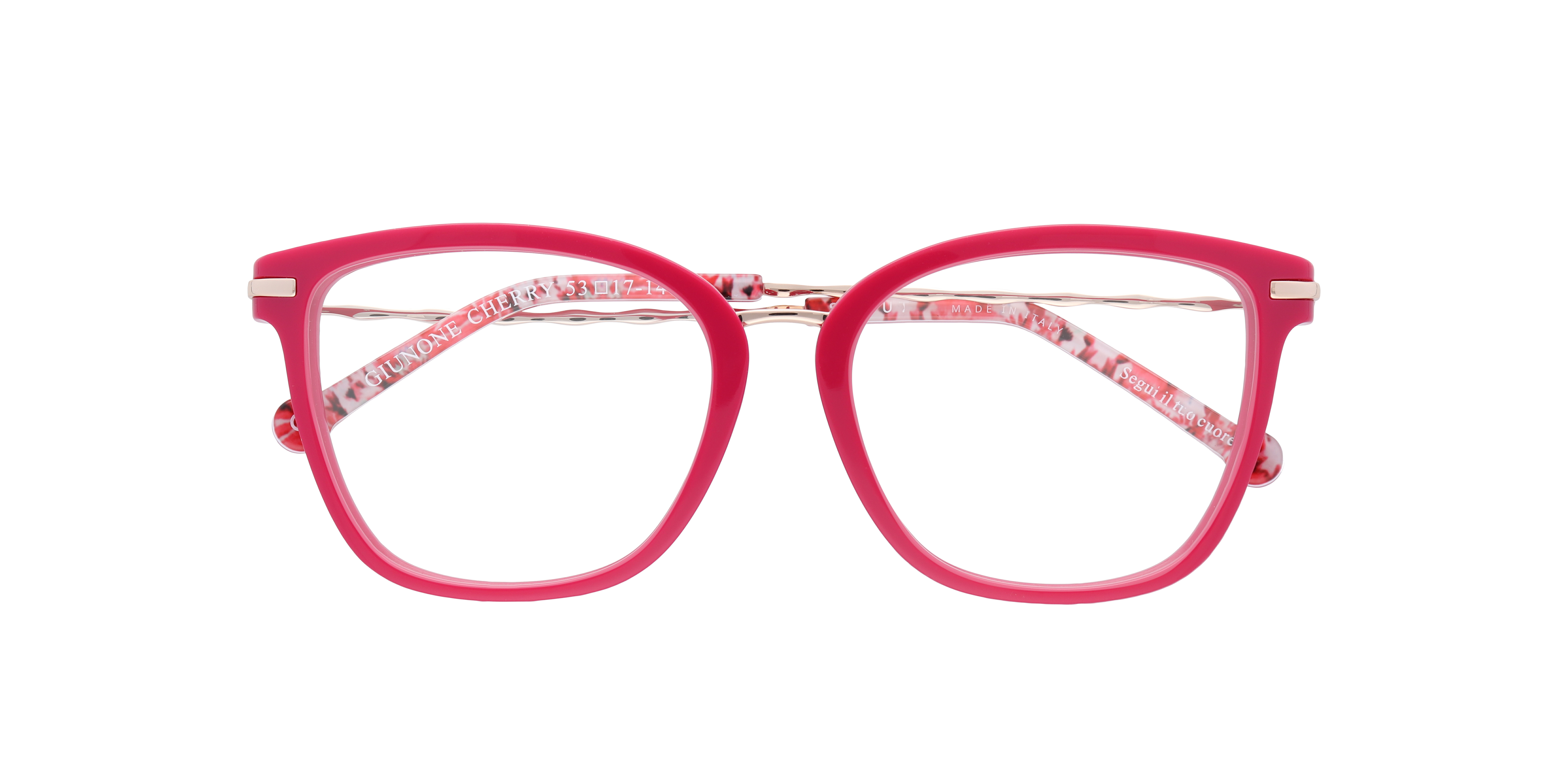 Giunone Cherry AcetateSunglass Frames for Glasses Direct, Closed View