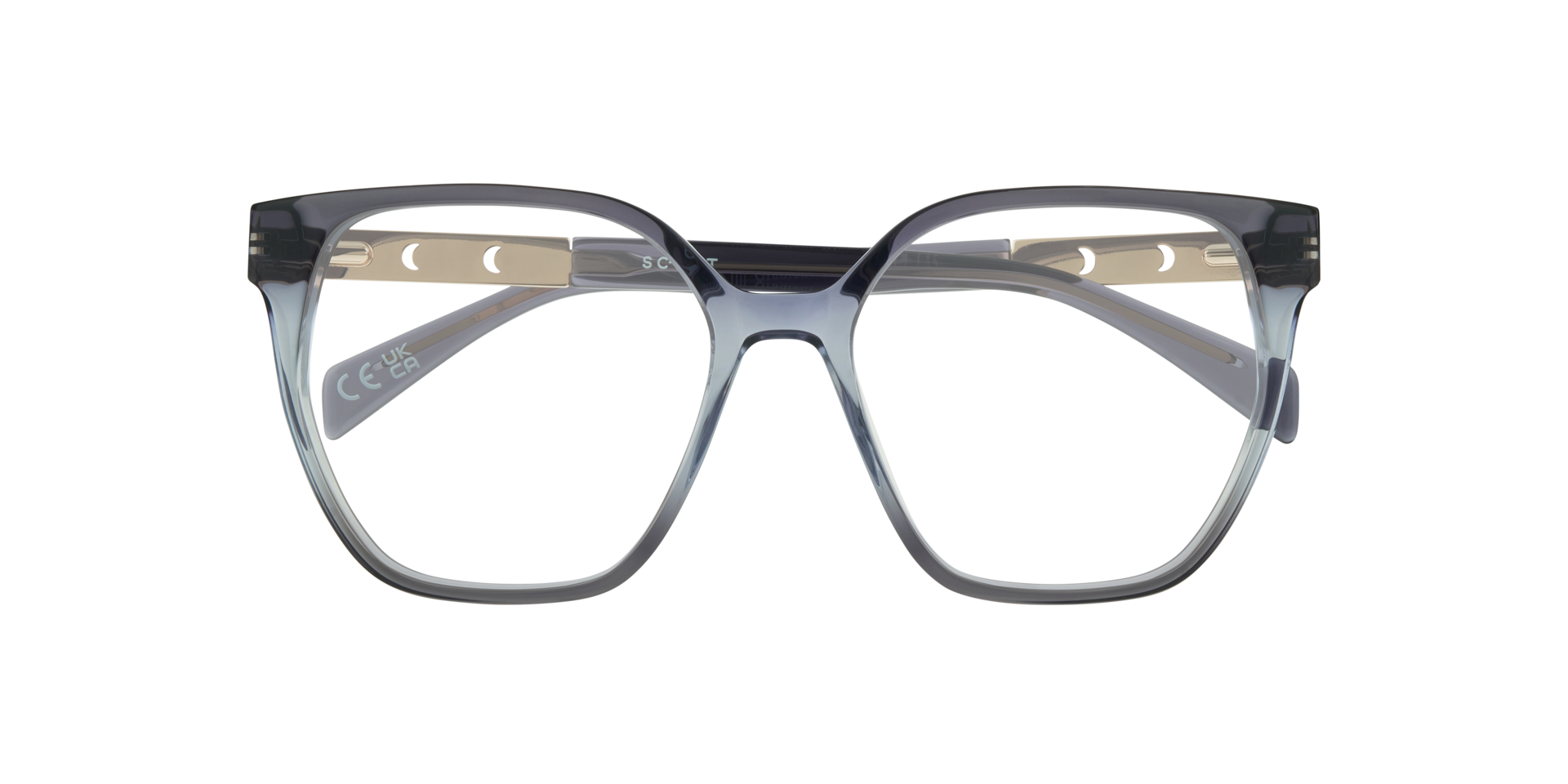 Kim Gradient Blue AcetateEyeglass Frames for Glasses Direct, Closed View