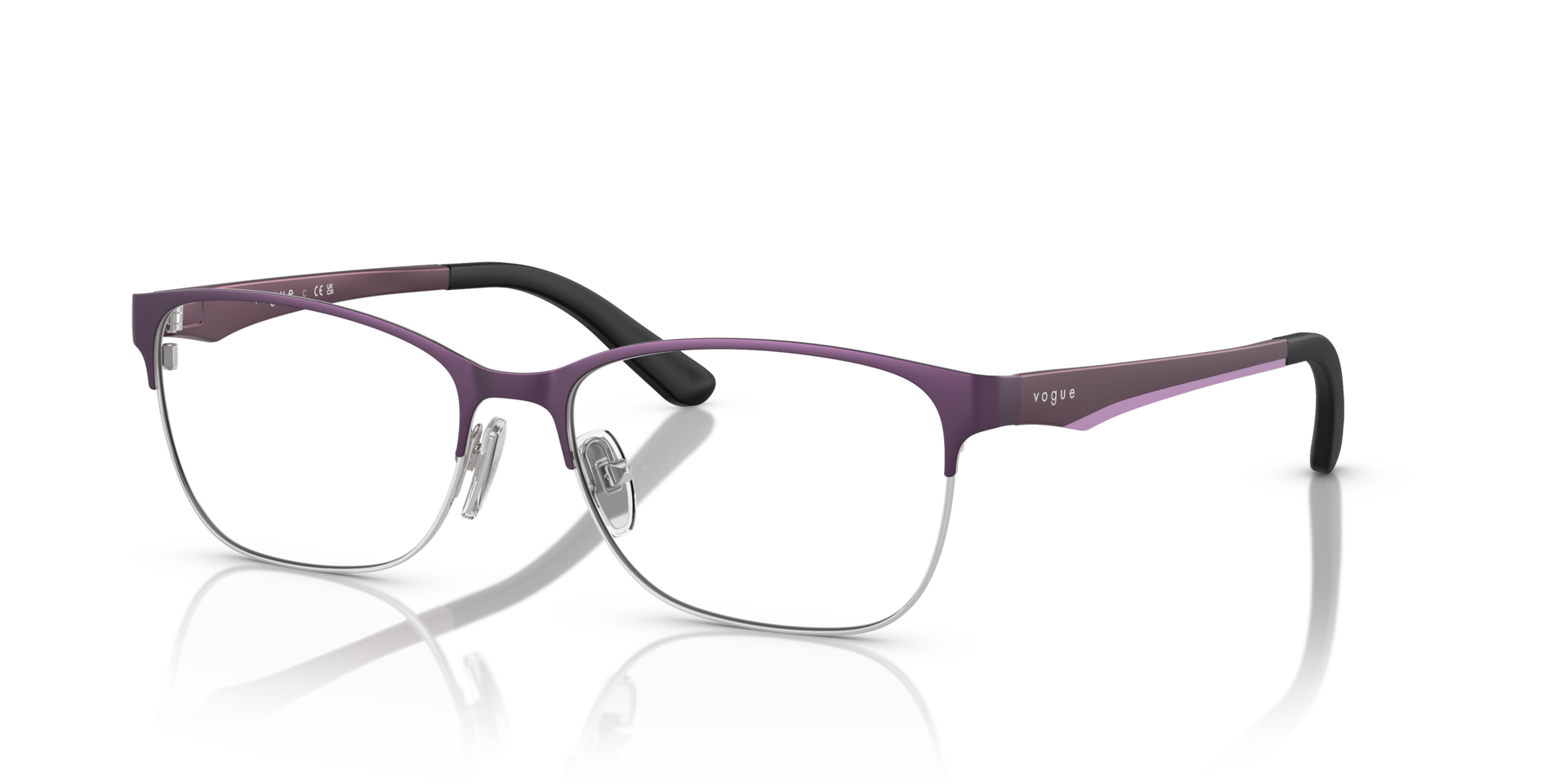 VO3940 Plum MetalEyeglass Frames for Glasses Direct, Angle View