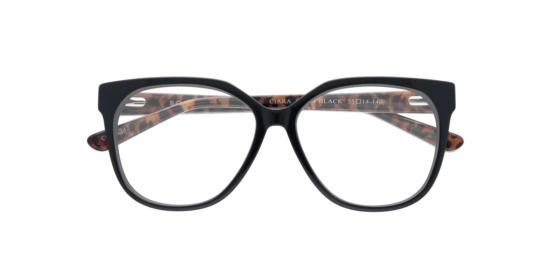 Ciara Shiny Black AcetateEyeglass Frames for Glasses Direct, Closed View