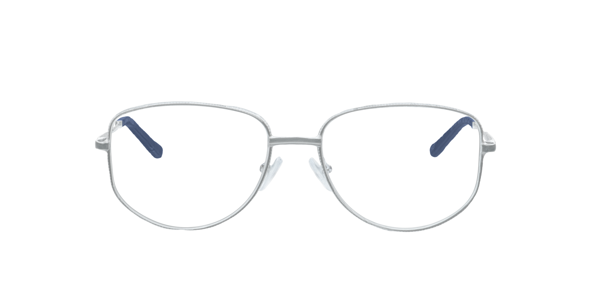 Monk Shiny Silver MetalEyeglass Frames for Glasses Direct, Front View