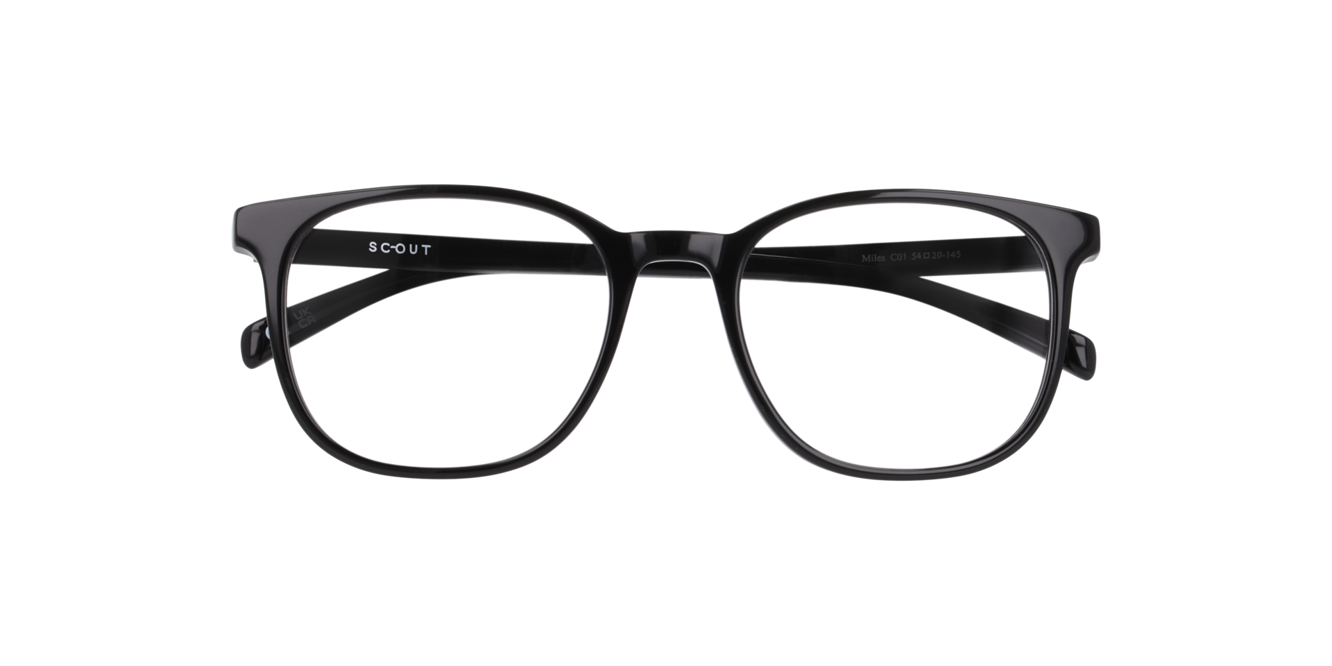 Miles Black AcetateEyeglass Frames for Glasses Direct, Closed View