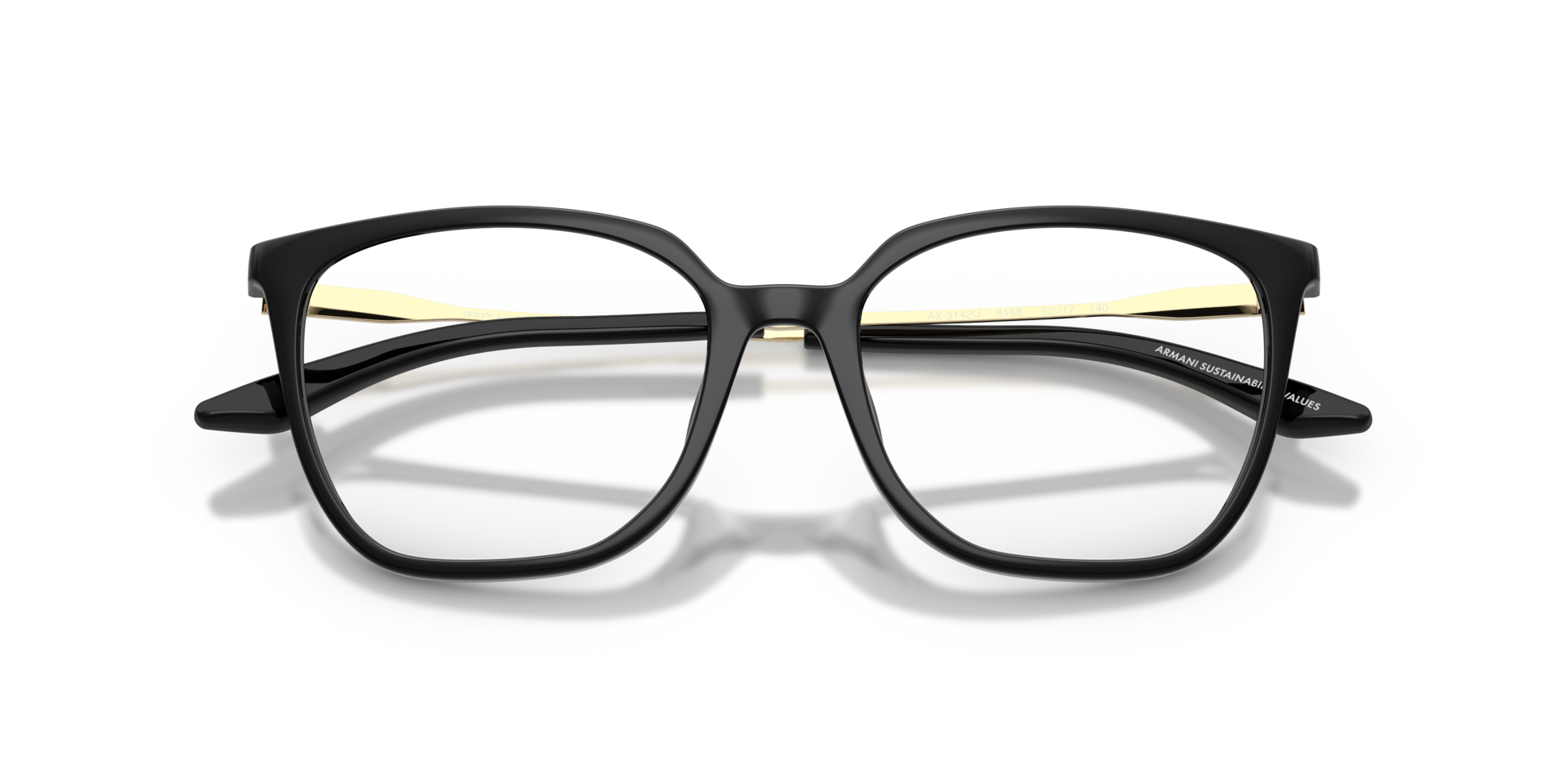 AX3142U Shiny Black PlasticEyeglass Frames for Glasses Direct, Closed View