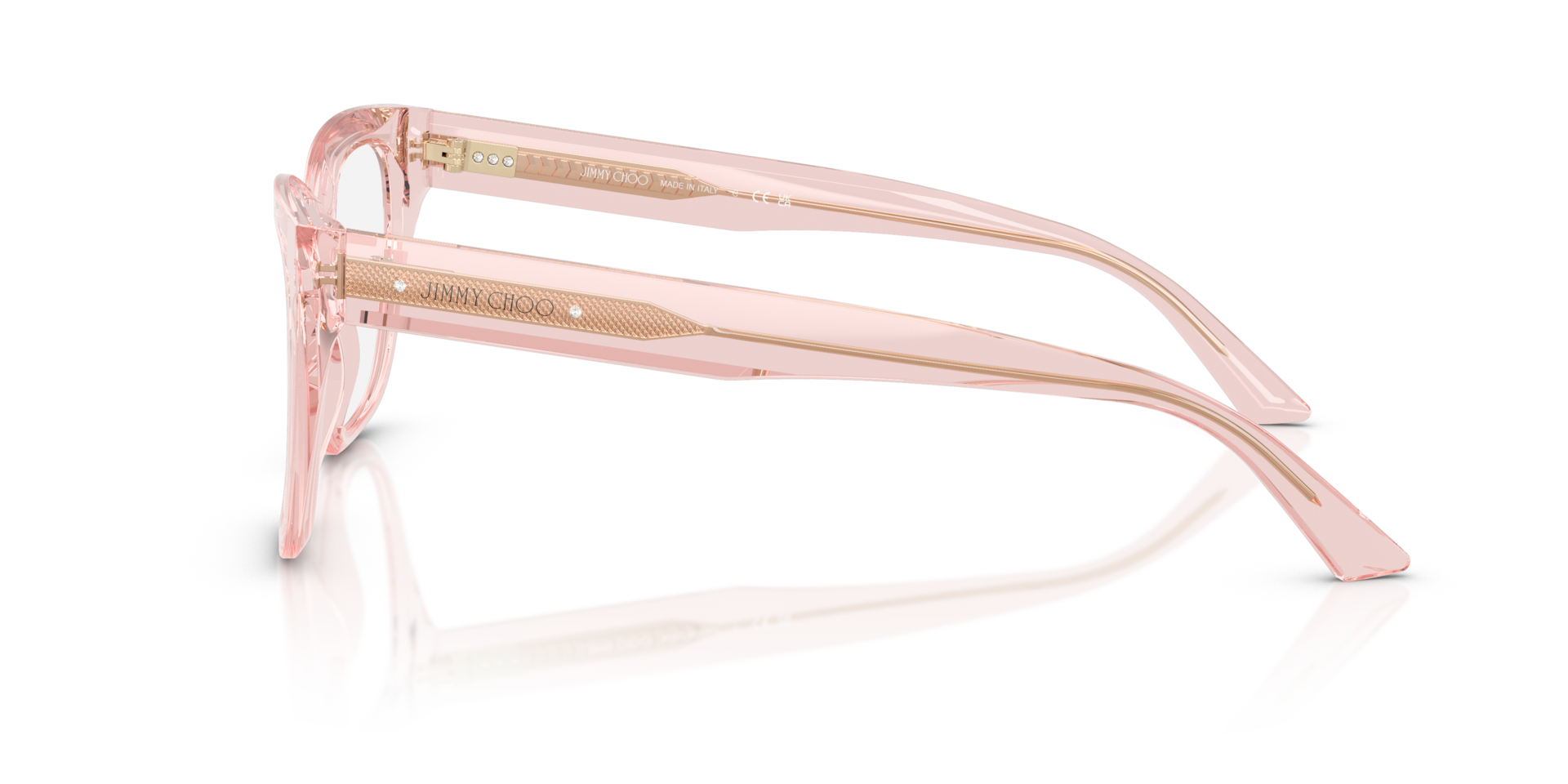 JC3019B Transparent Pink AcetateEyeglass Frames for Glasses Direct, Side View
