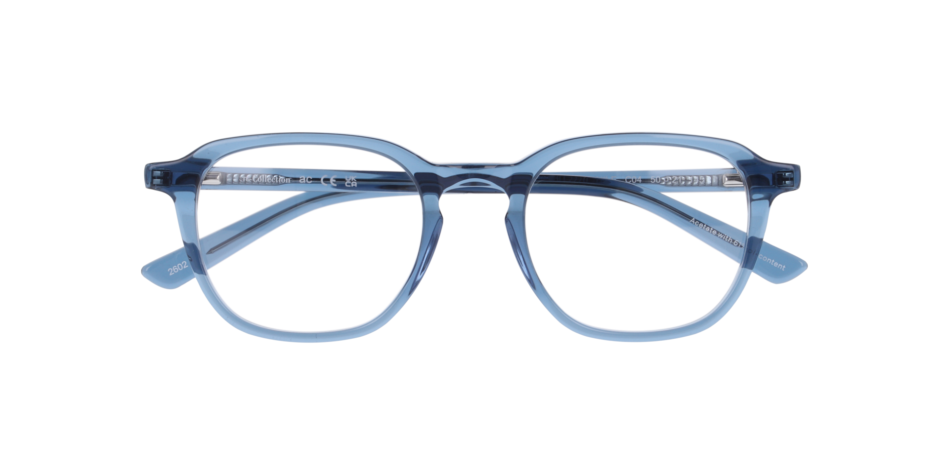 Nile Transparent Blue AcetateEyeglass Frames for Glasses Direct, Closed View