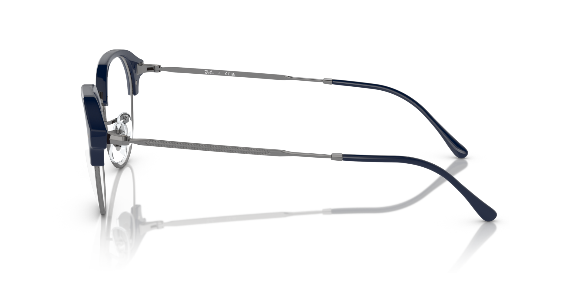 RB7229 Blue On Gunmetal PlasticEyeglass Frames for Glasses Direct, Side View