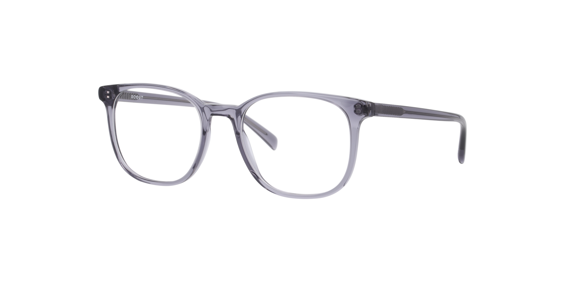 Miles Crystal Grey AcetateEyeglass Frames for Glasses Direct, Angle View