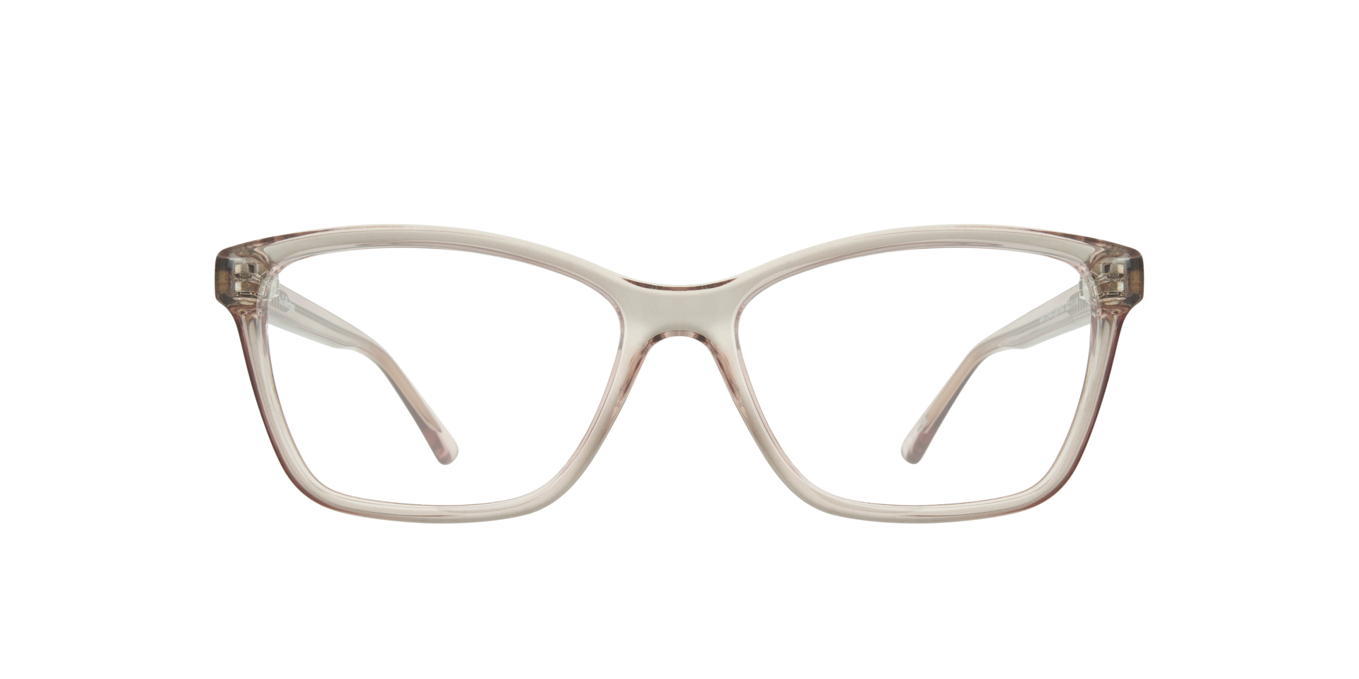 Kara Crystal Light Pink PlasticEyeglass Frames for Glasses Direct, Front View