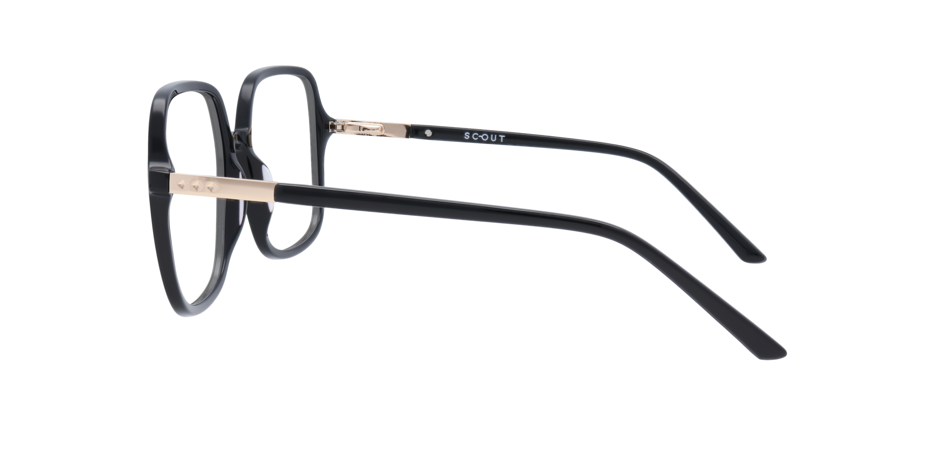 Calina Black AcetateEyeglass Frames for Glasses Direct, Side View