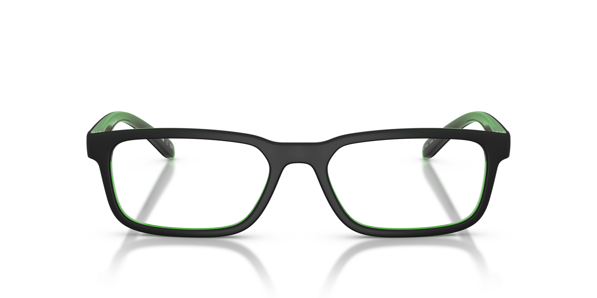 AN7283 Black & Green PlasticEyeglass Frames for Glasses Direct, Front View