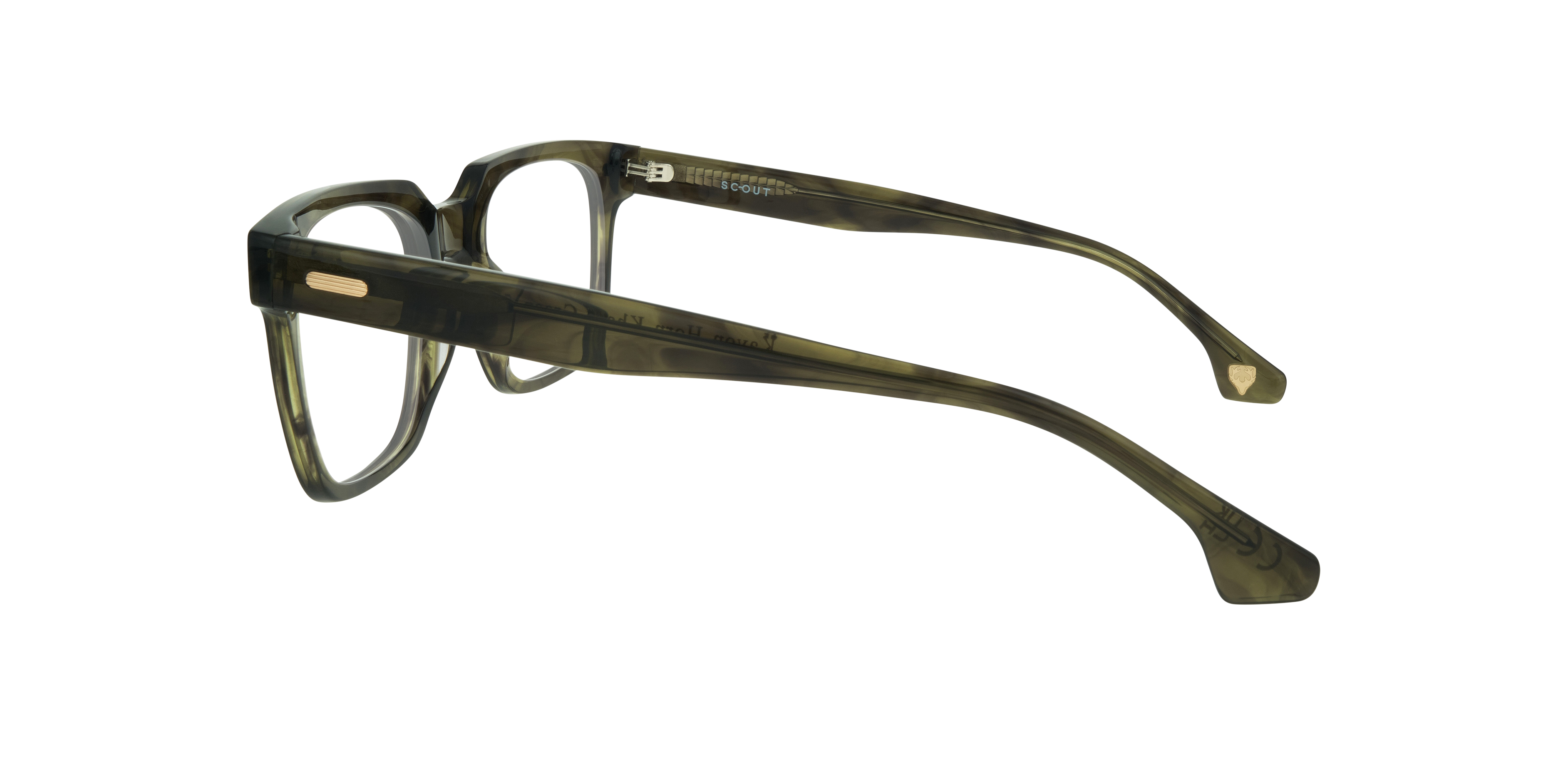Kavon Horn Khaki Green AcetateEyeglass Frames for Glasses Direct, Side View