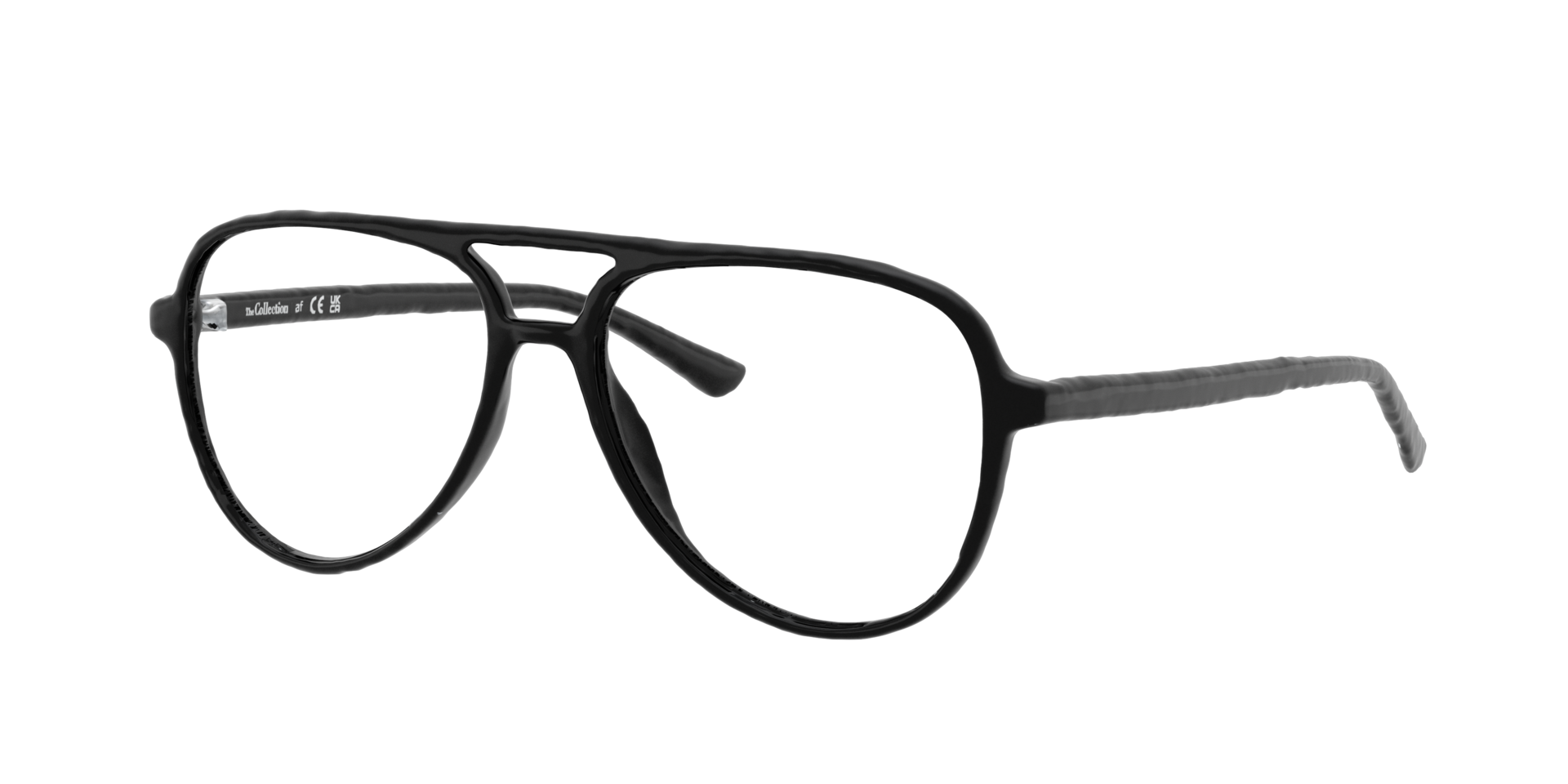 Miguel Black PlasticEyeglass Frames for Glasses Direct, Angle View