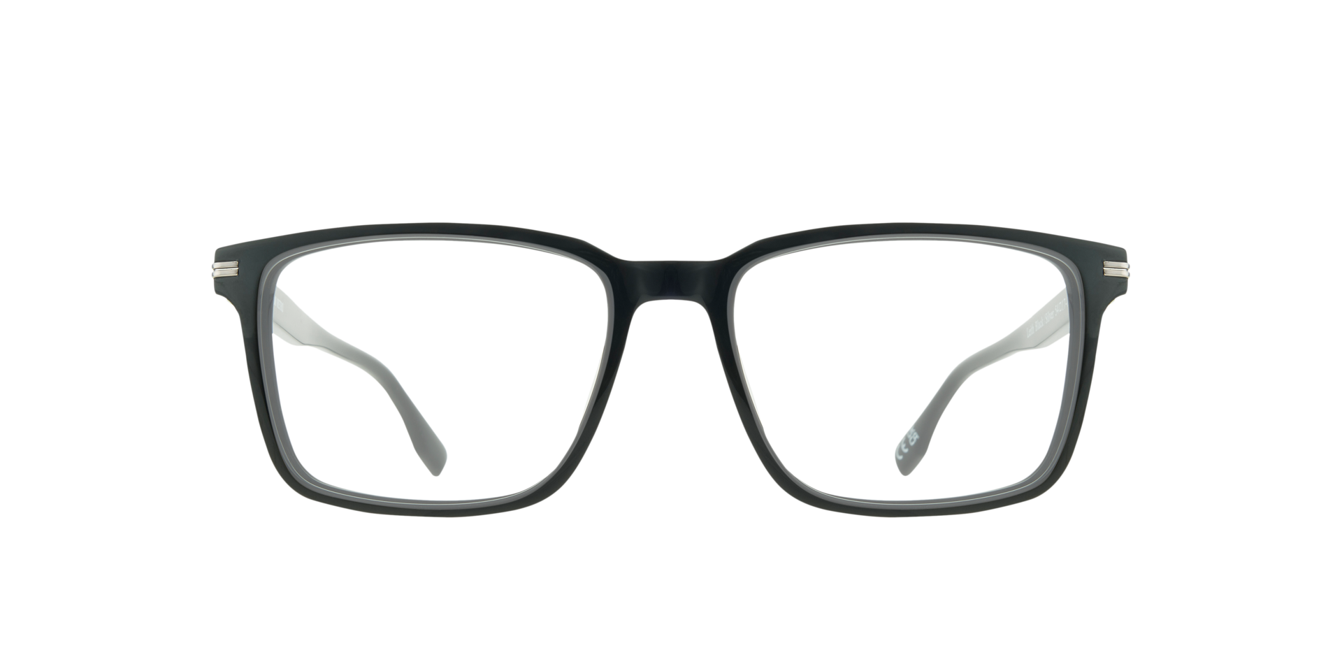 Leith Black & Silver AcetateEyeglass Frames for Glasses Direct, Front View