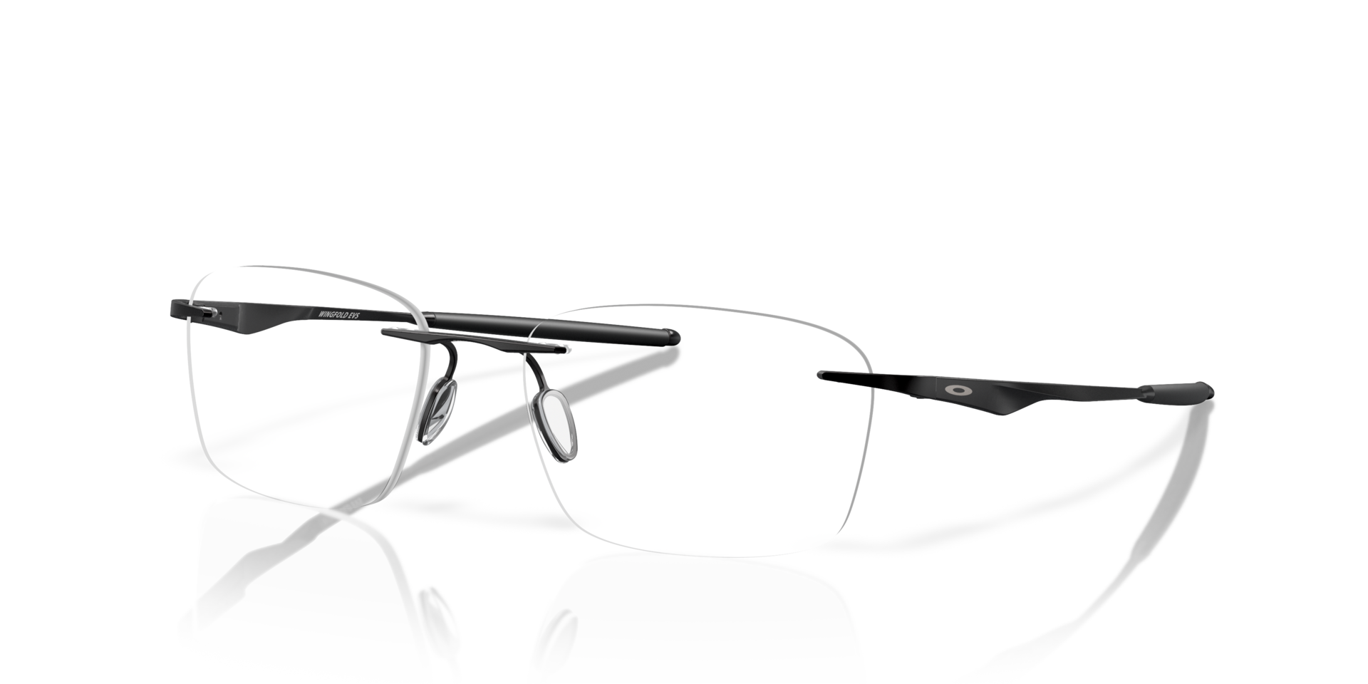 Wingfold™ EVS Satin Black TitaniumEyeglass Frames for Glasses Direct, Angle View