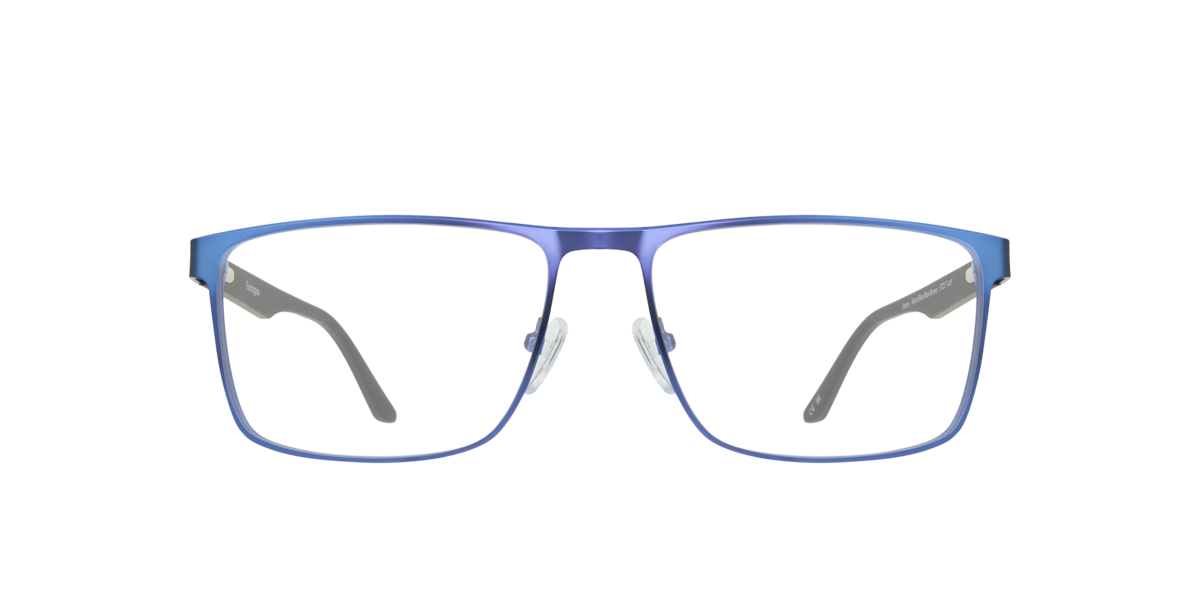 Harrington Men's Matte Blue,Dark Brown Matte Blue/Dark Brown Rectangle Metal Eyeglasses Online - Full Rim - Jimmy