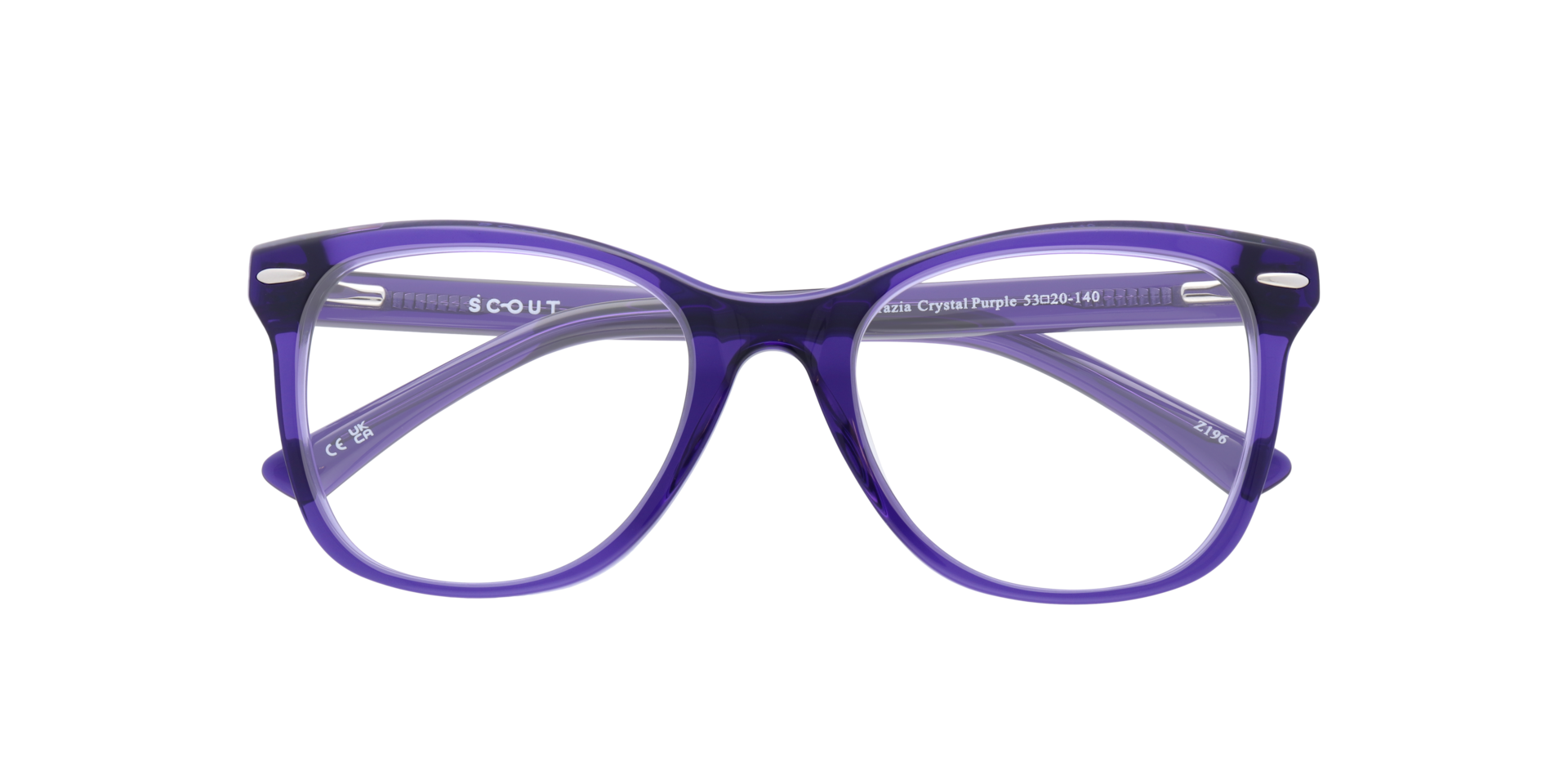 Grazia Crystal Purple AcetateEyeglass Frames for Glasses Direct, Closed View