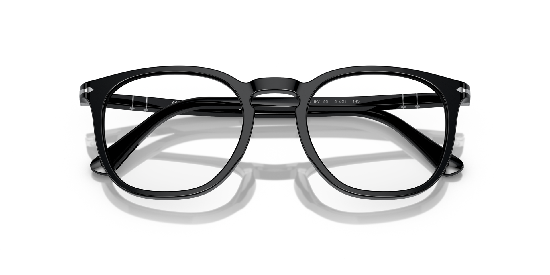PO3318V Black AcetateEyeglass Frames for Glasses Direct, Closed View