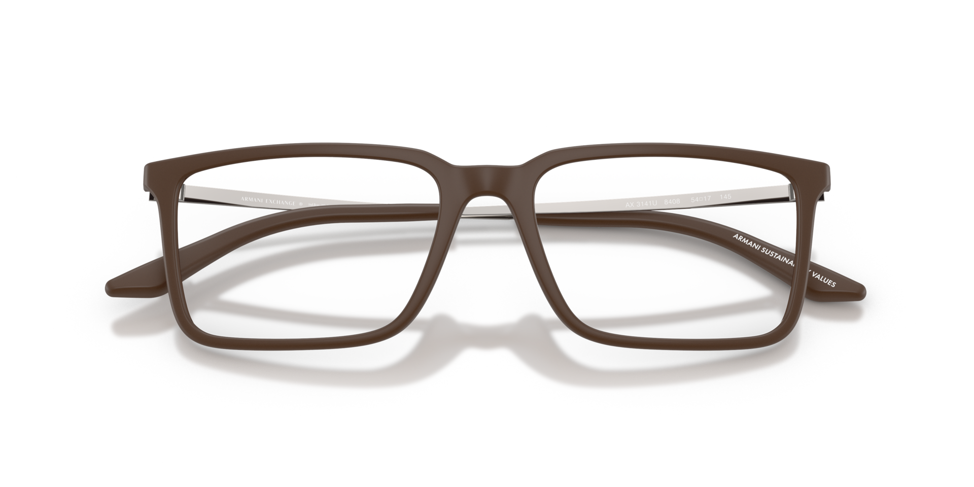 AX3141U Matte Brown PlasticEyeglass Frames for Glasses Direct, Closed View