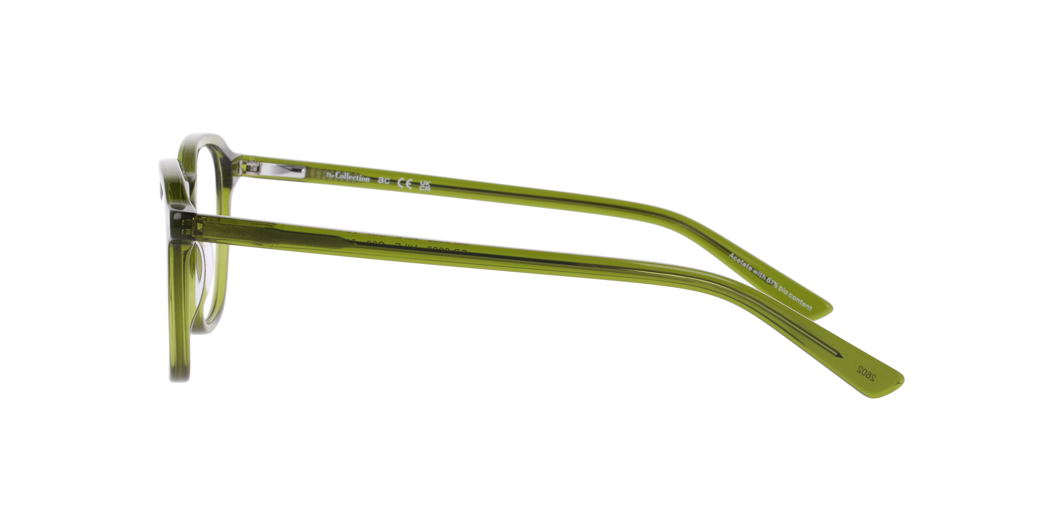 Nile Transparent Green AcetateEyeglass Frames for Glasses Direct, Side View