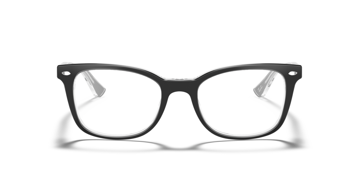 Ray-Ban Women's Black On Transparent Butterfly Acetate Eyeglasses Online - Full Rim - Rb5285