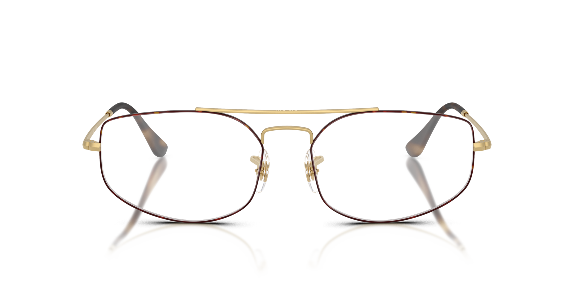 RB6545 Matte Havana On Matte Arista Gold MetalEyeglass Frames for Glasses Direct, Front View