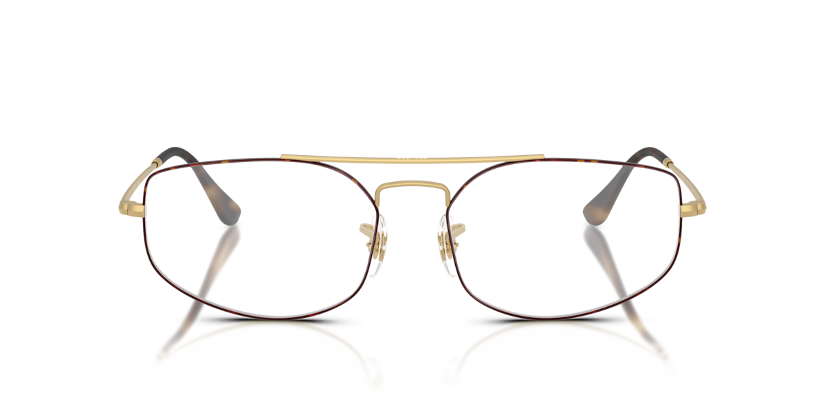 Ray-Ban Unisex Matte Havana On Matte Arista Gold Irregular Metal Eyeglasses Online - Full Rim - Rb6545