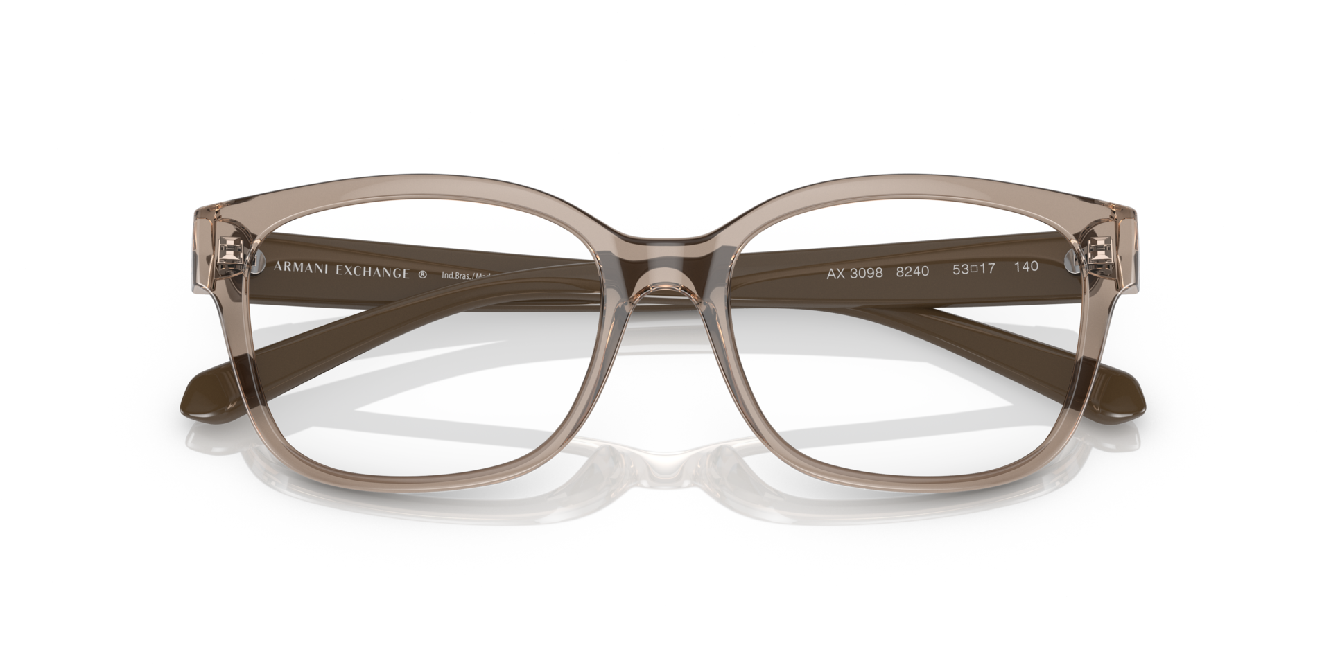 AX3098 Shiny Transparent Tundra PlasticEyeglass Frames for Glasses Direct, Closed View
