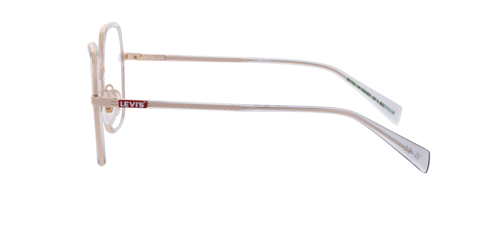 LV 1109 Gold Grey MetalEyeglass Frames for Glasses Direct, Side View