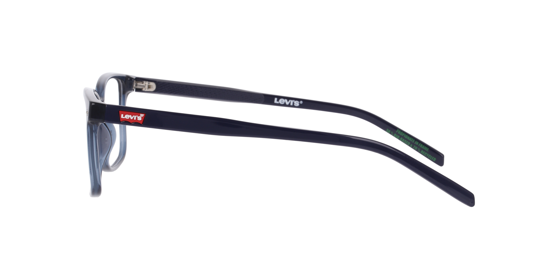 LV 5091 Blue PlasticEyeglass Frames for Glasses Direct, Side View