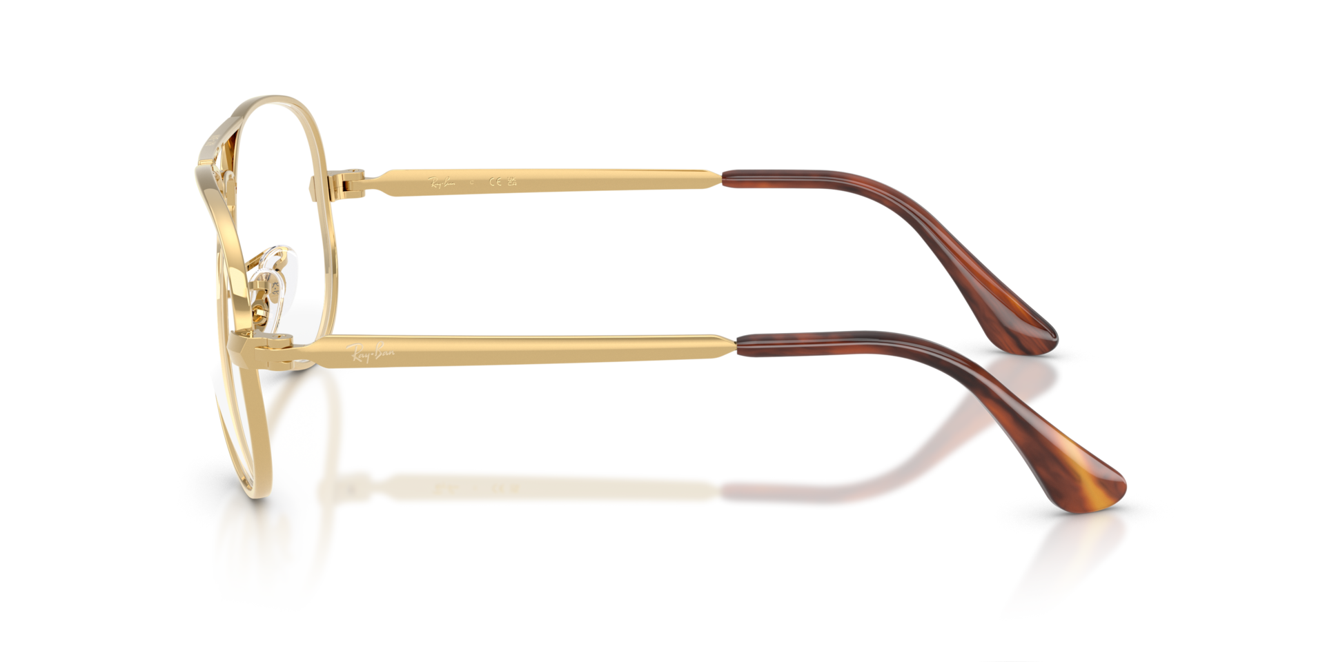 Aviator Max Optics Arista Gold MetalEyeglass Frames for Glasses Direct, Side View