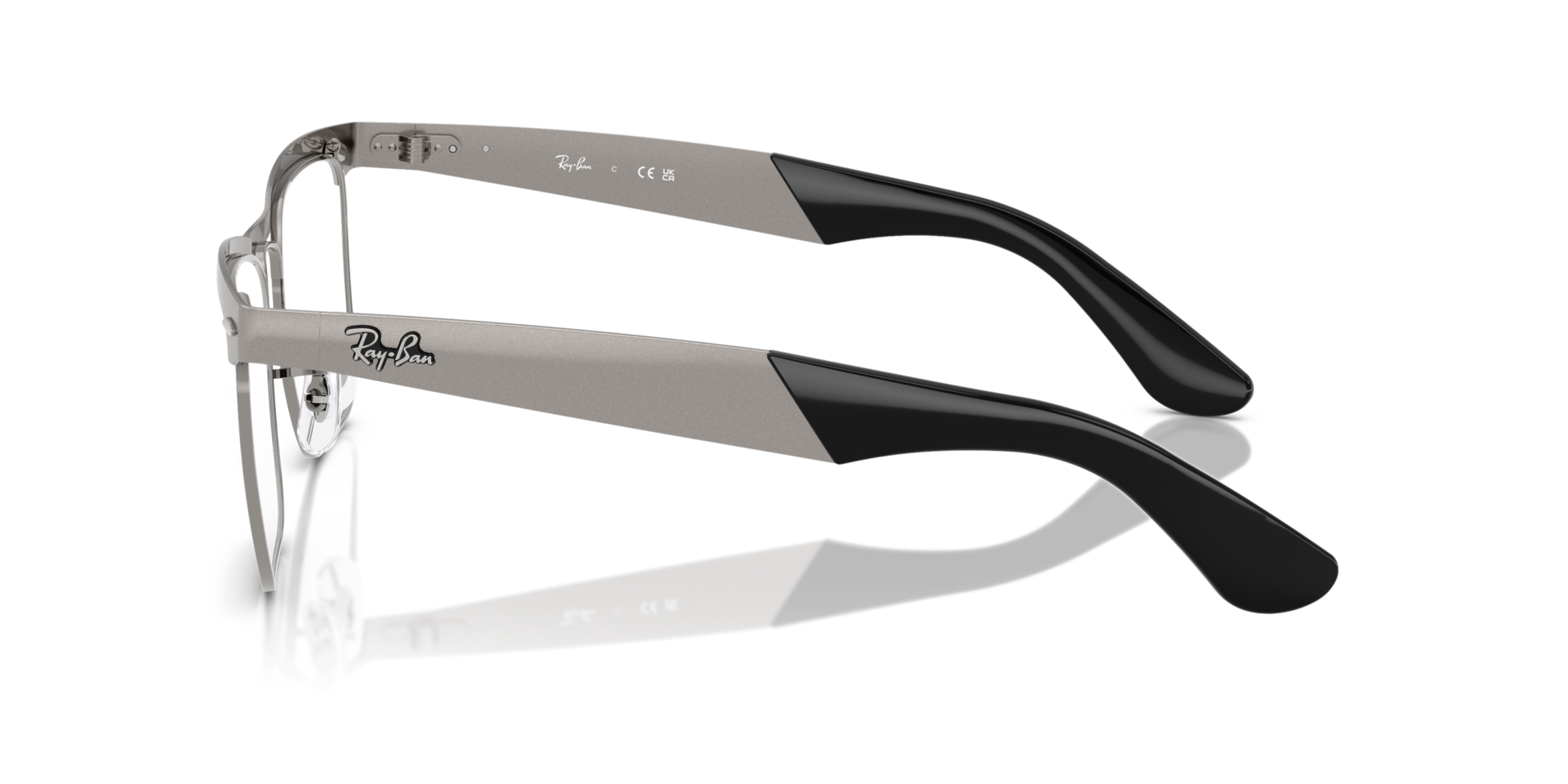 RB3875V Sandblasted Gunmetal MetalEyeglass Frames for Glasses Direct, Side View