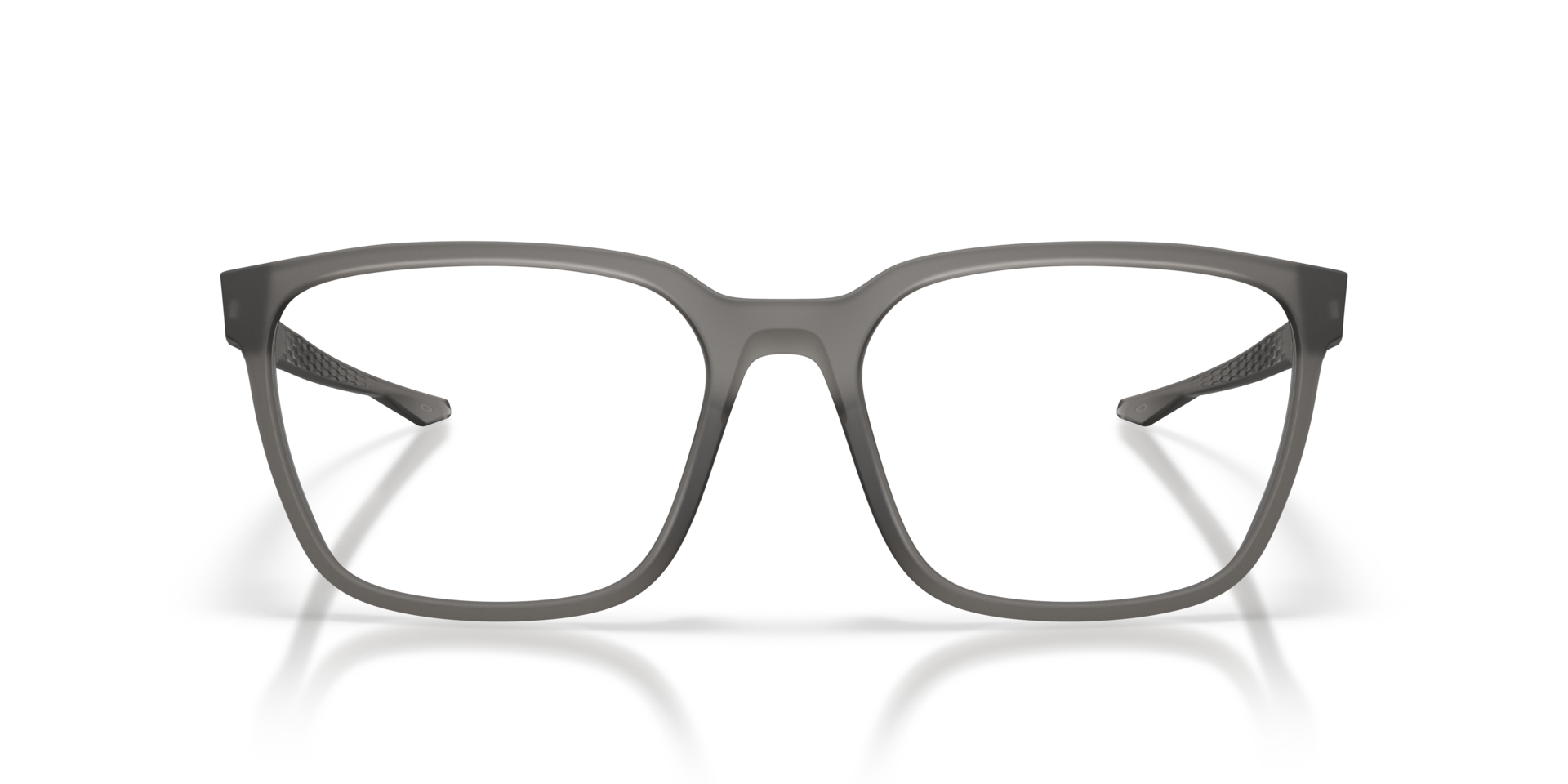 Overhead SQ Satin Grey Smoke PlasticEyeglass Frames for Glasses Direct, Front View