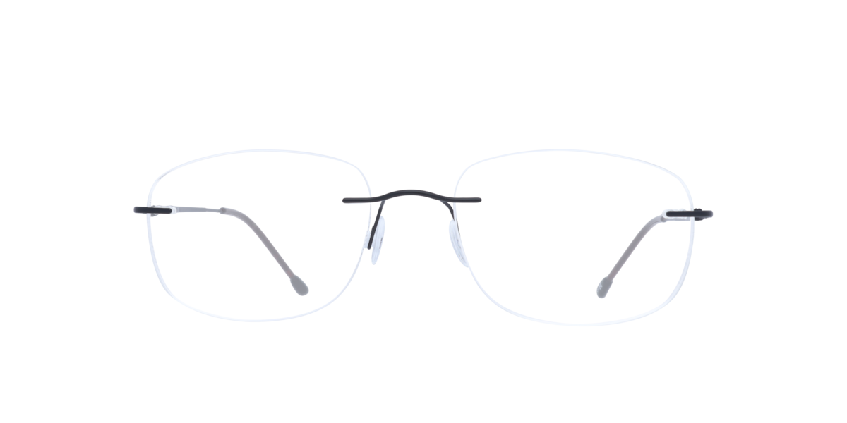 Finelight Men's Black Rectangle Metal Eyeglasses Online - Rimless - Clover