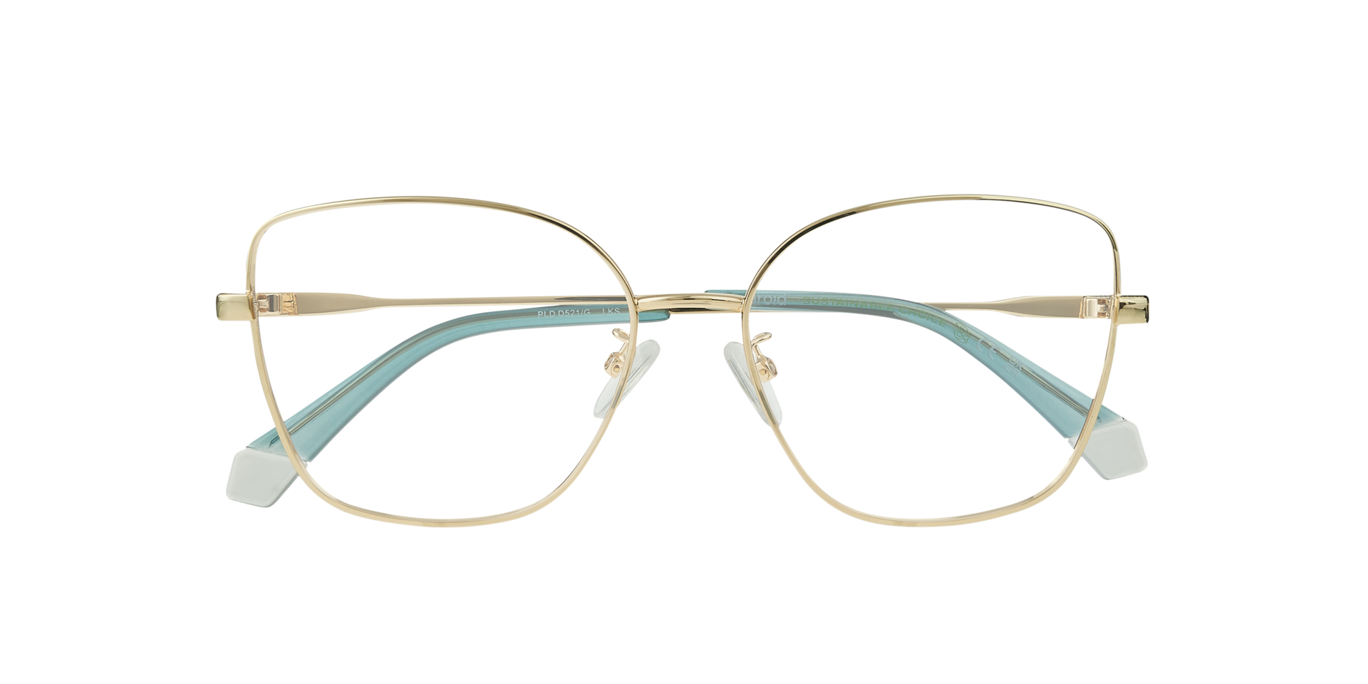 PLD D521/G Gold Shiny MetalEyeglass Frames for Glasses Direct, Closed View