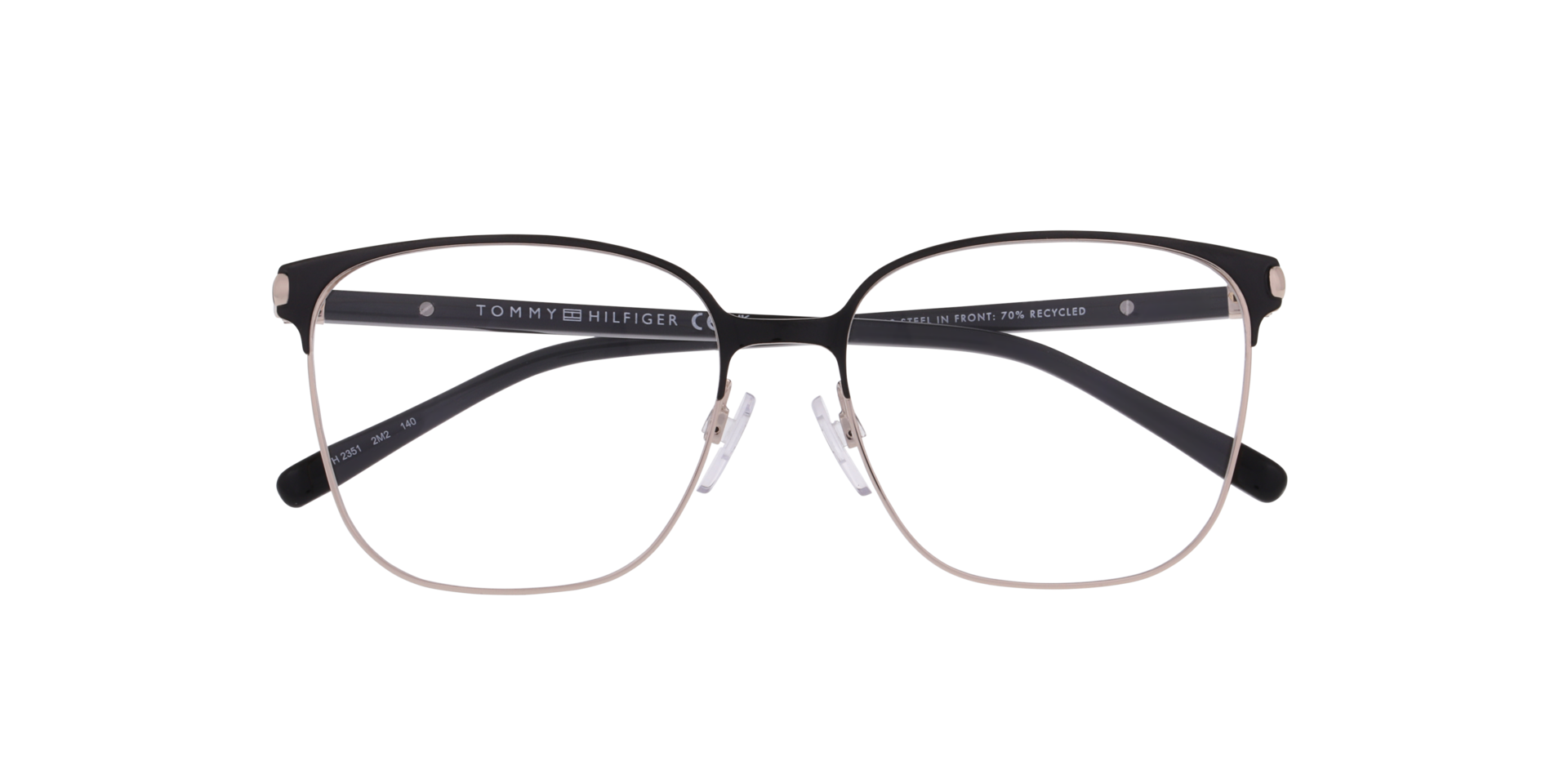 TH 2351 Black Gold MetalEyeglass Frames for Glasses Direct, Closed View