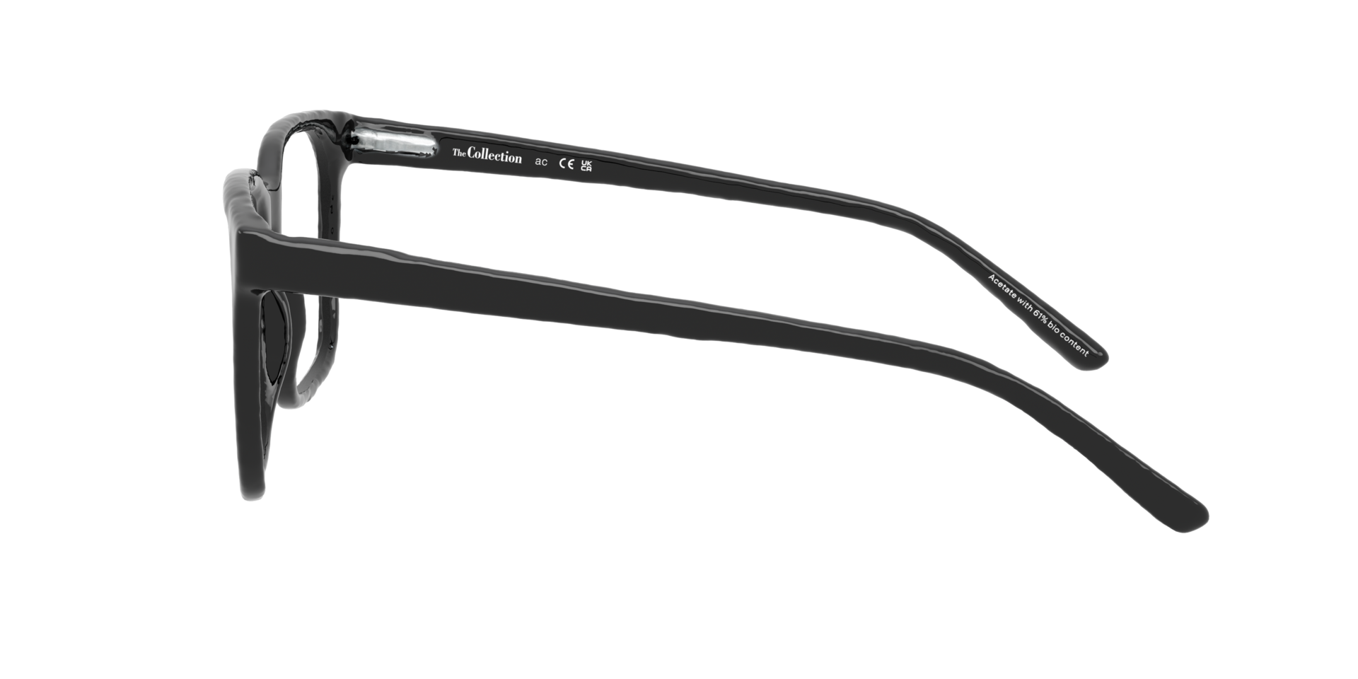 Malakai Black AcetateEyeglass Frames for Glasses Direct, Side View