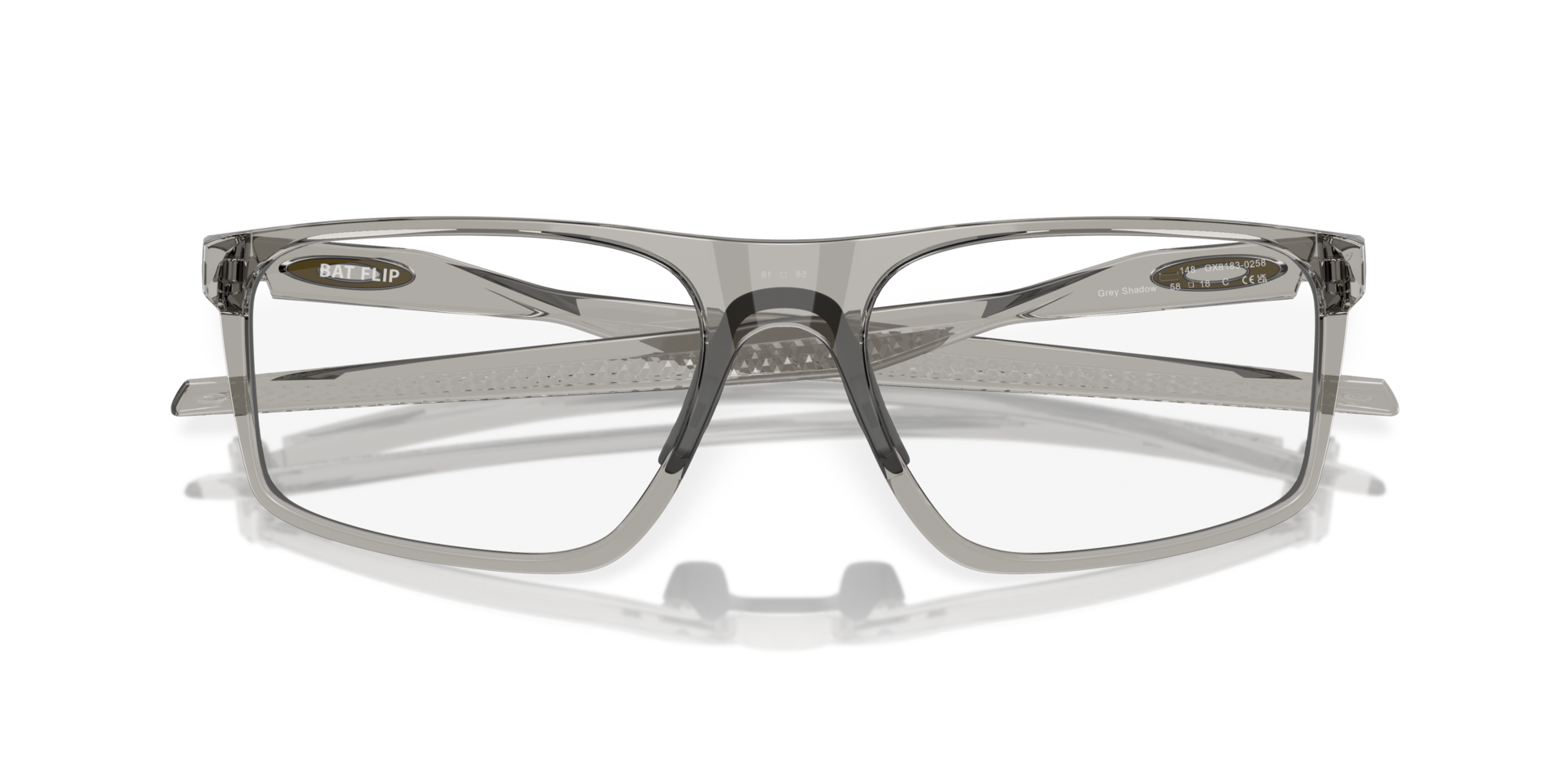 Bat Flip Grey Shadow PlasticEyeglass Frames for Glasses Direct, Closed View