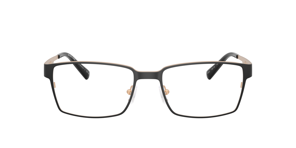 Michael Kors Men's Black Matte Rectangle Metal Eyeglasses Online - Full Rim - Mk3107