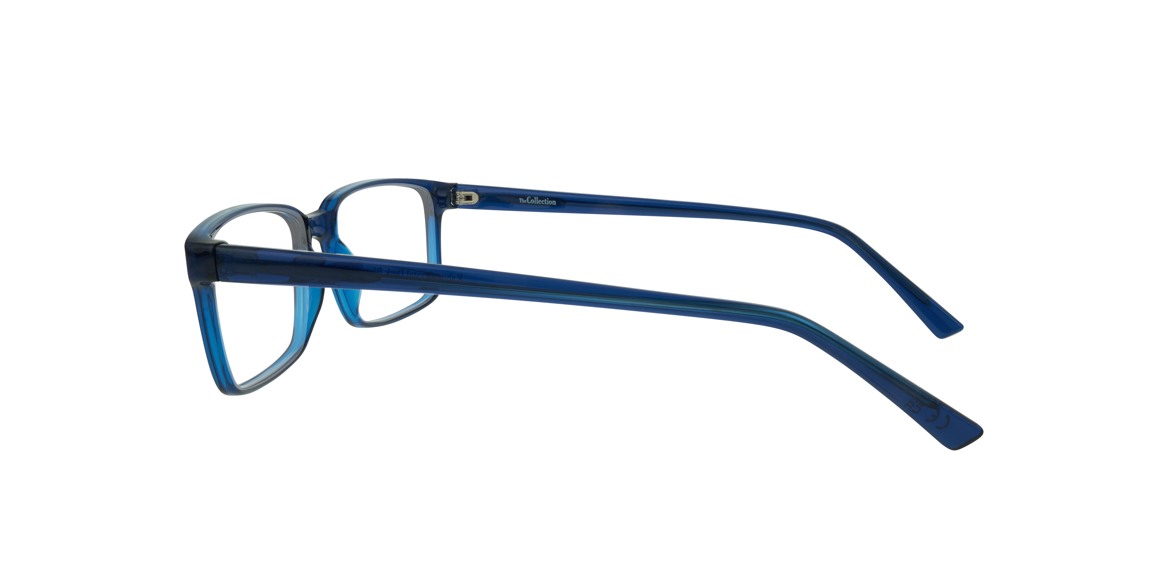 Kabir Crystal Dark Blue PlasticEyeglass Frames for Glasses Direct, Side View