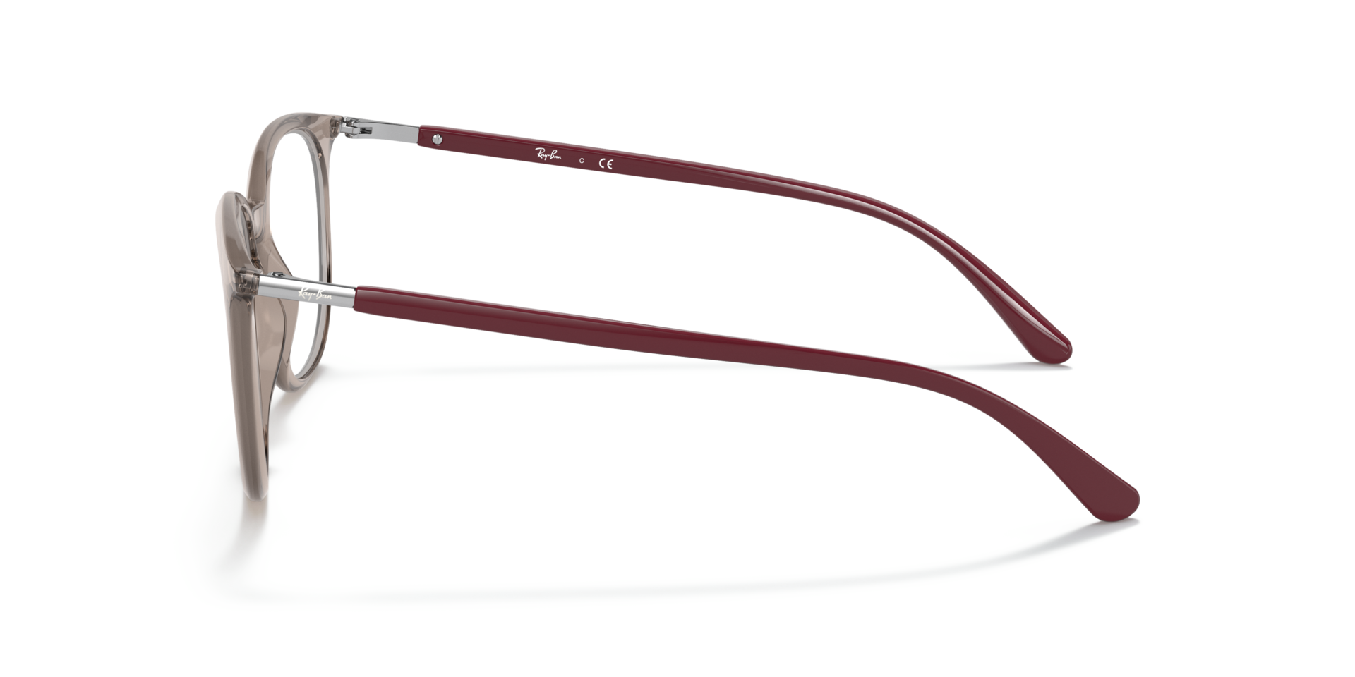RB7190 Transparent Grey PlasticEyeglass Frames for Glasses Direct, Side View