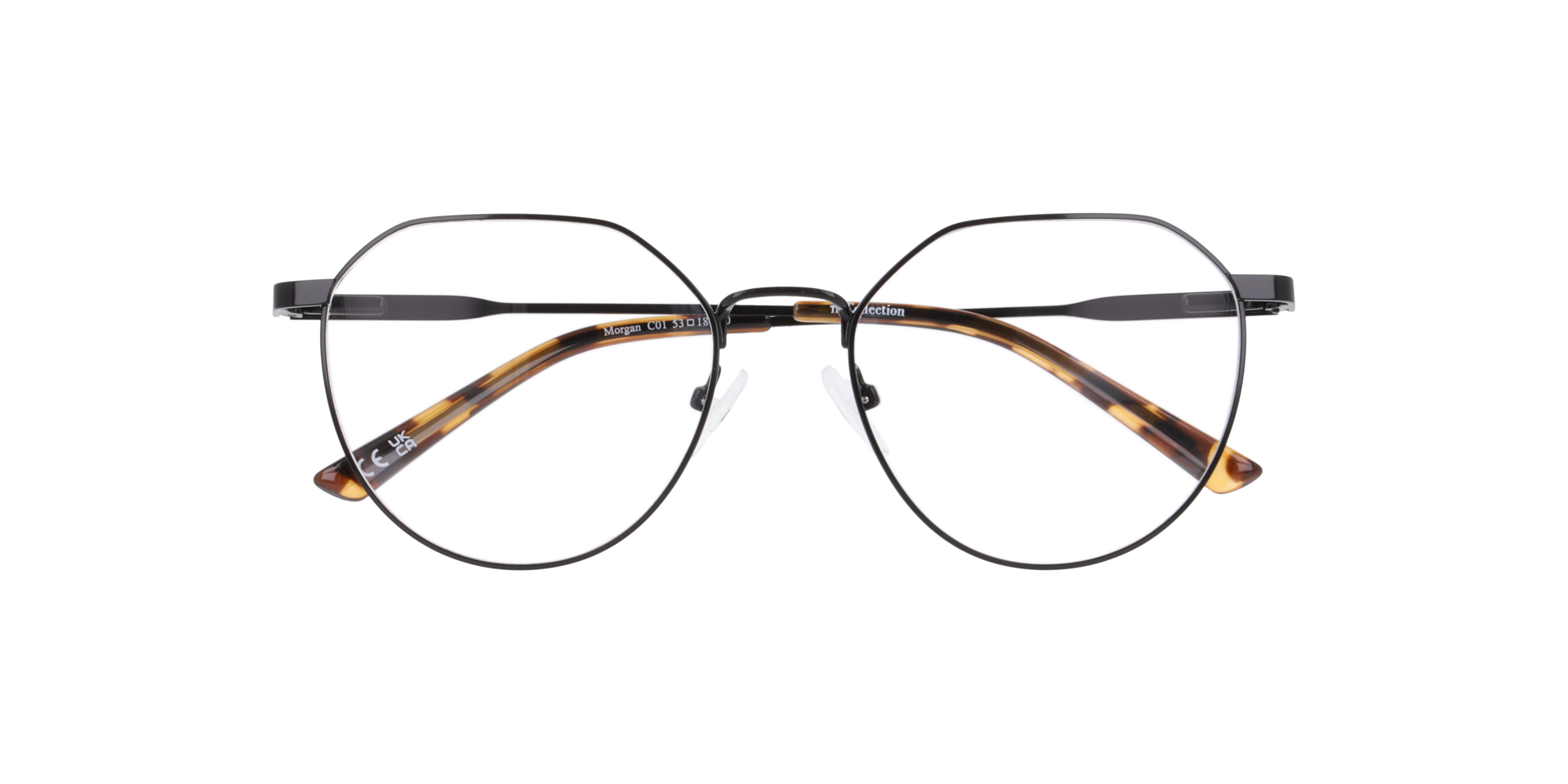 Morgan Black MetalEyeglass Frames for Glasses Direct, Closed View