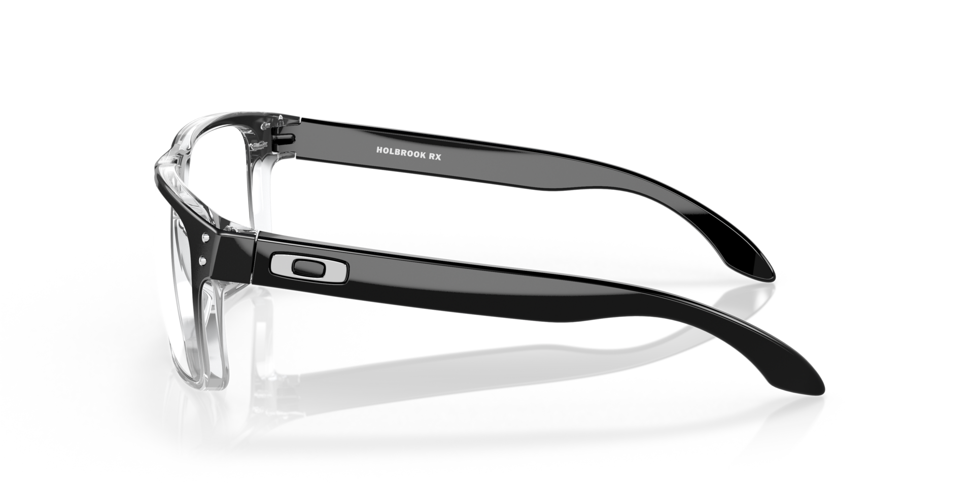 Holbrook™ Polished Black Clear Fade PlasticEyeglass Frames for Glasses Direct, Side View